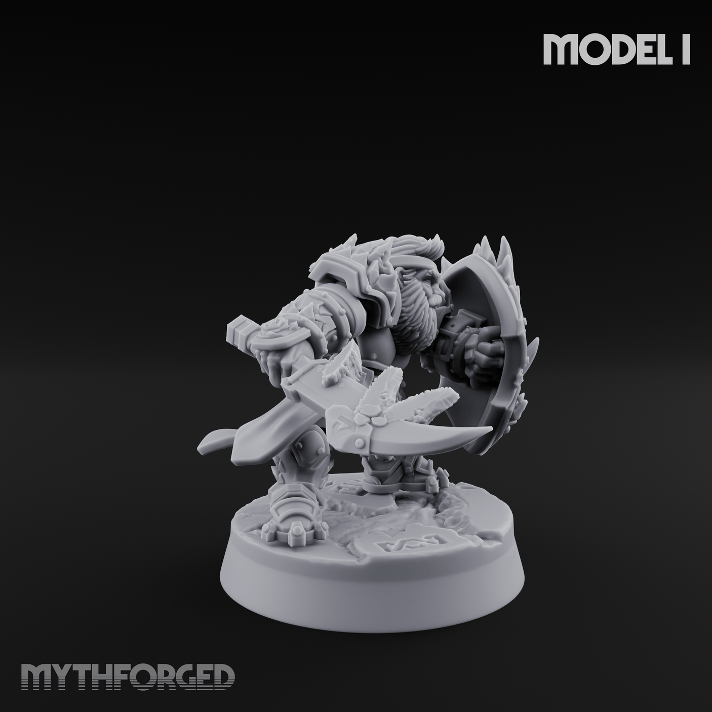 Smouldering Fire Dwarf Fighters I Miniature for Dungeons and Dragons, Pathfinder or other TTRPGs