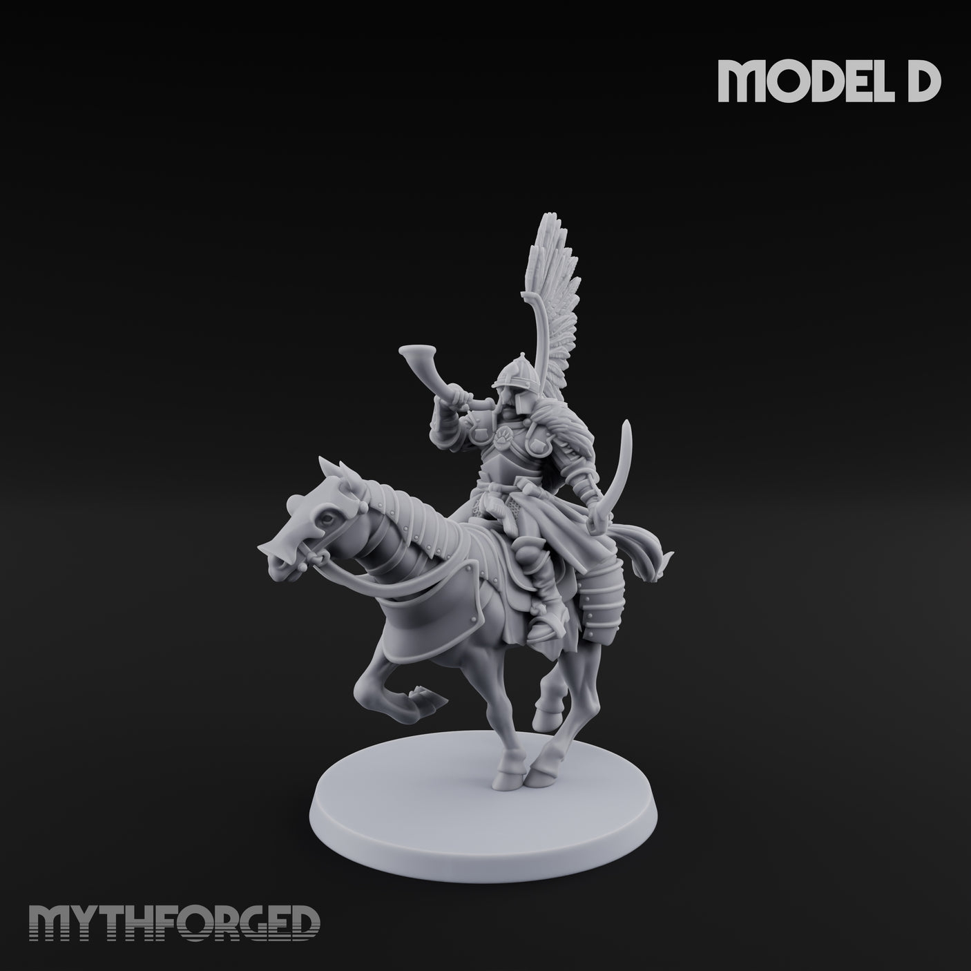 Hussar Charging Lancer Cavalry Set D Miniature for Dungeons and Dragons, Pathfinder or other TTRPGs