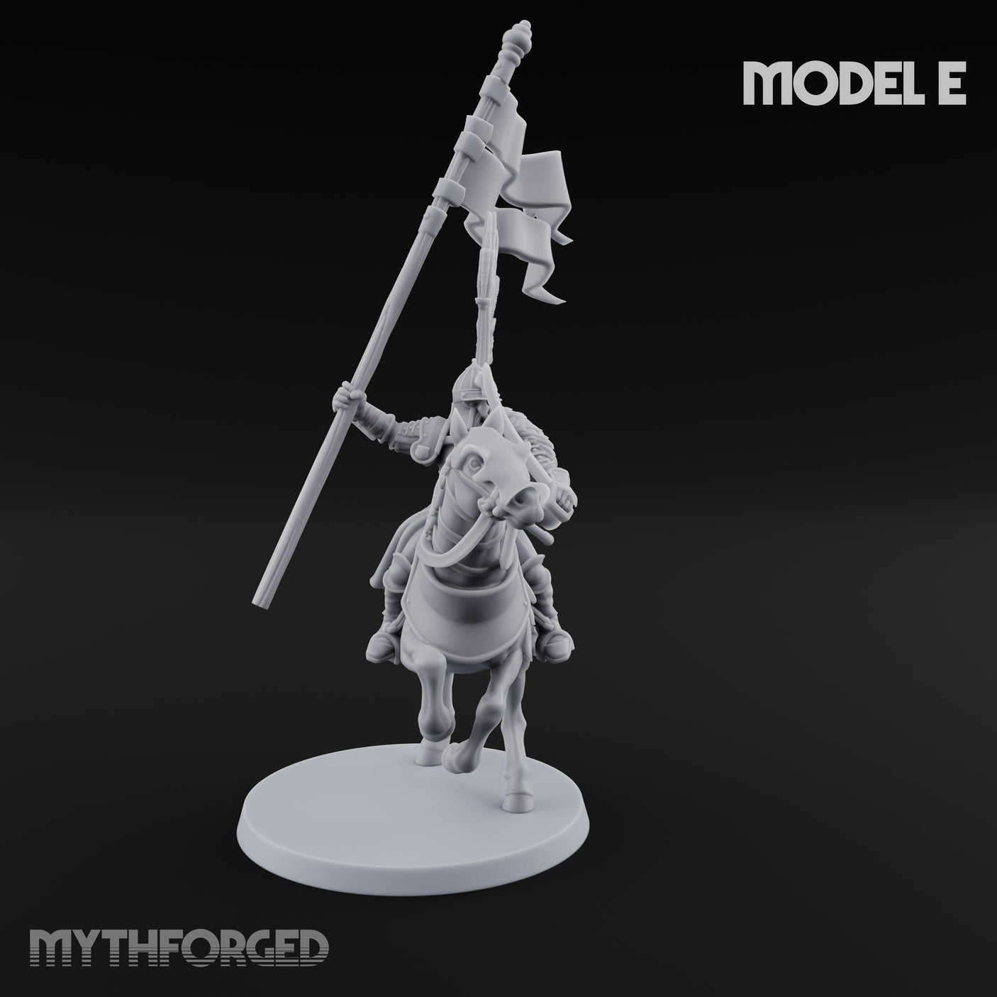 Hussar Charging Lancer Cavalry Set Miniature for Dungeons and Dragons, Pathfinder or other TTRPGs