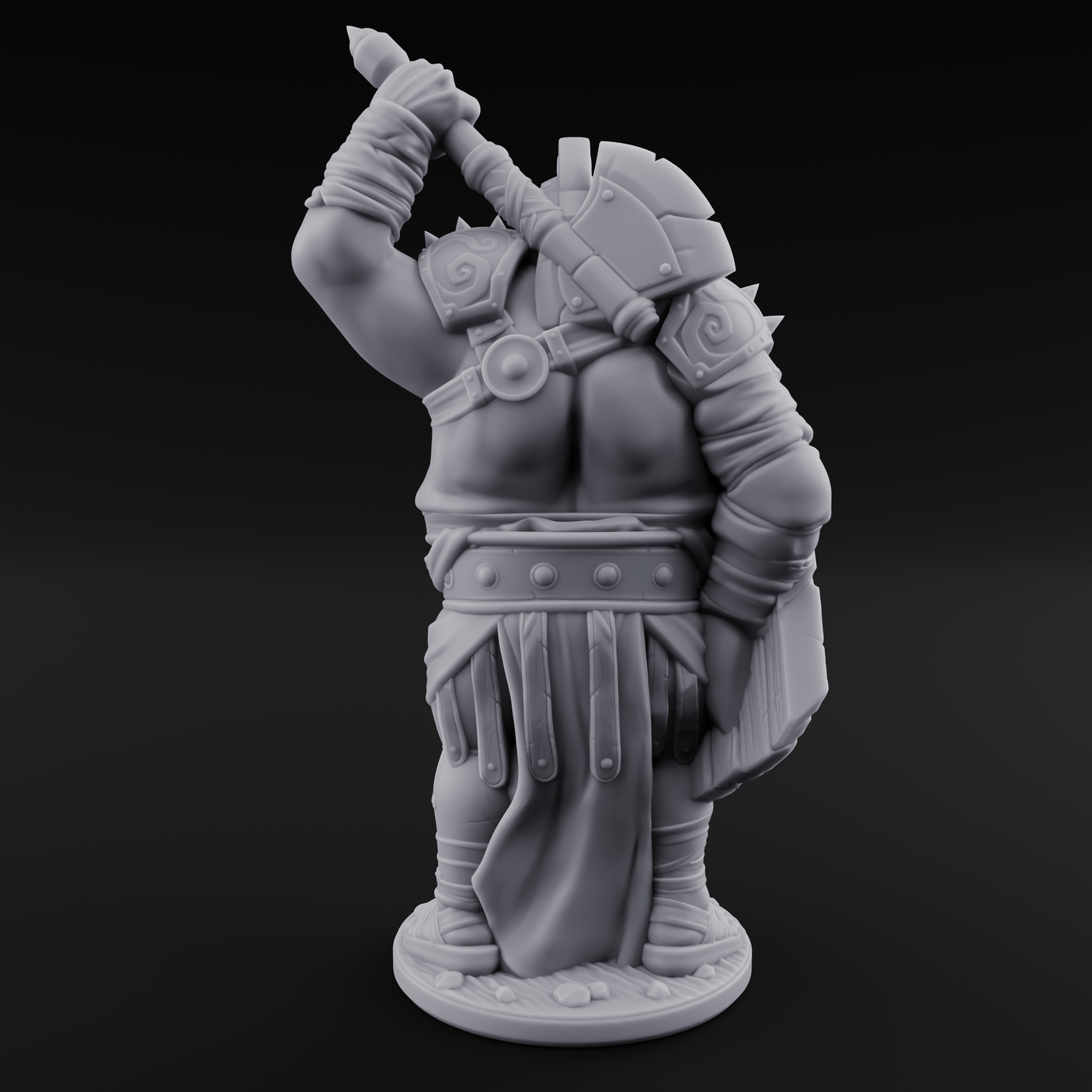 Belly Out Brawling Ogre Gladiator Miniature for Dungeons and Dragons, Pathfinder or other TTRPGs