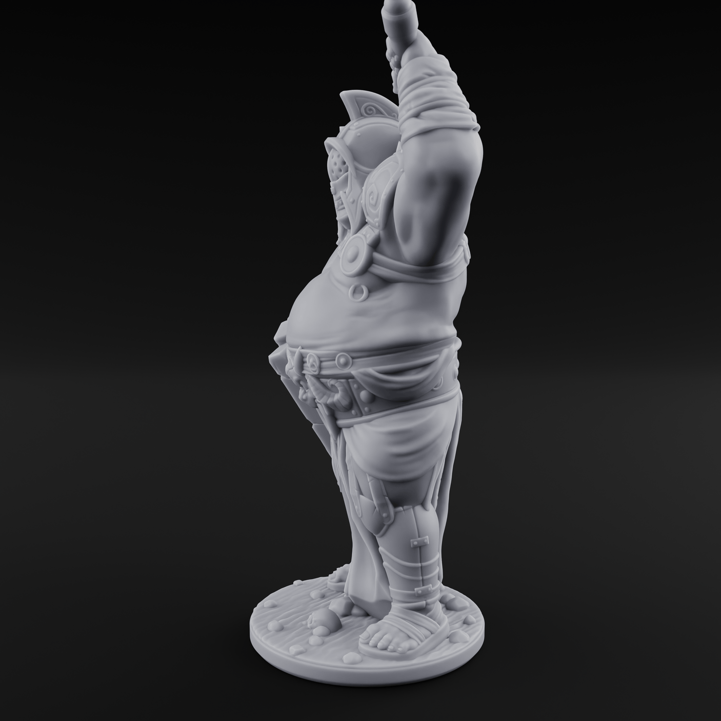 Belly Out Brawling Ogre Gladiator Miniature for Dungeons and Dragons, Pathfinder or other TTRPGs