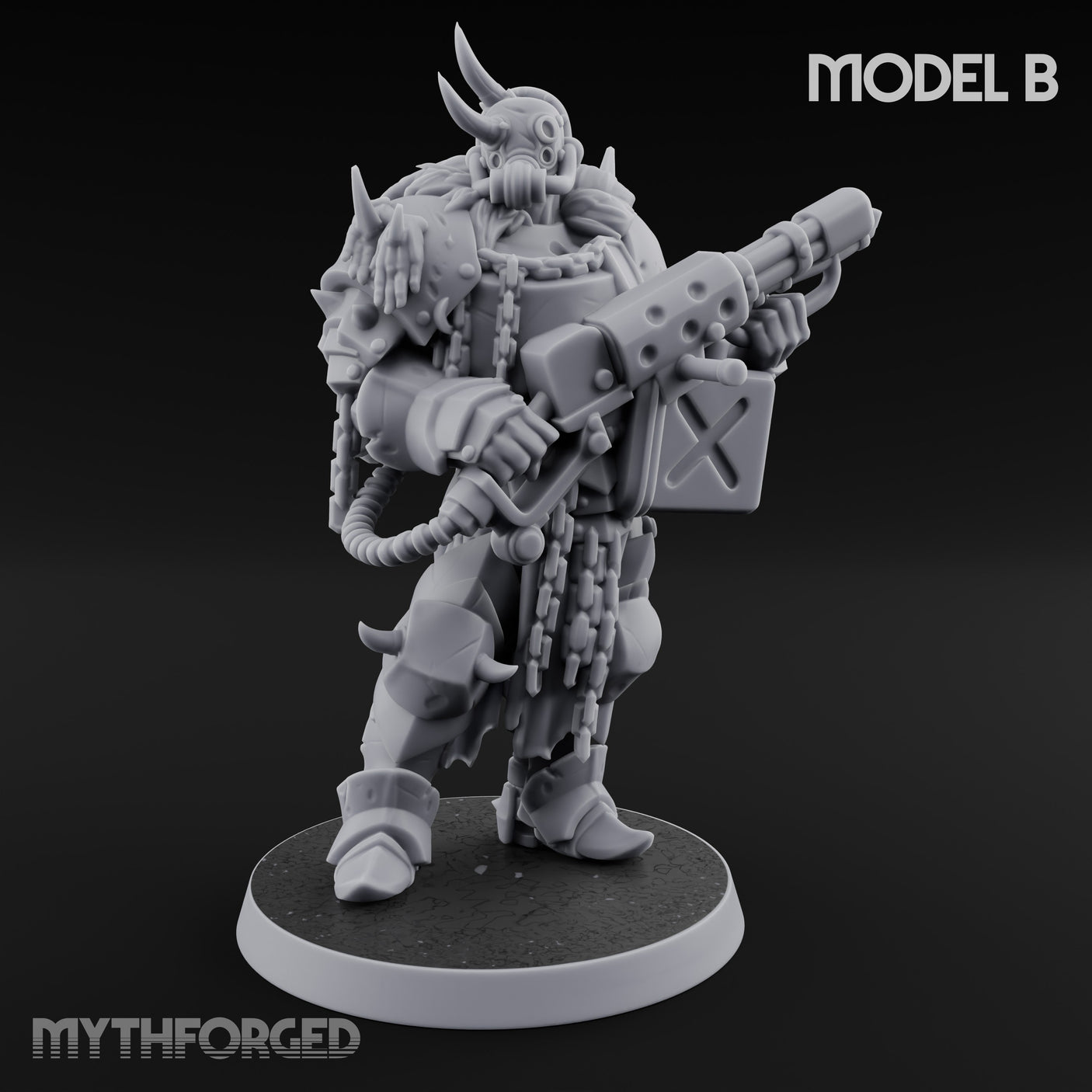Heavy Weapon Toting Anointed Gunner B Miniature for Dungeons and Dragons, Pathfinder or other TTRPGs