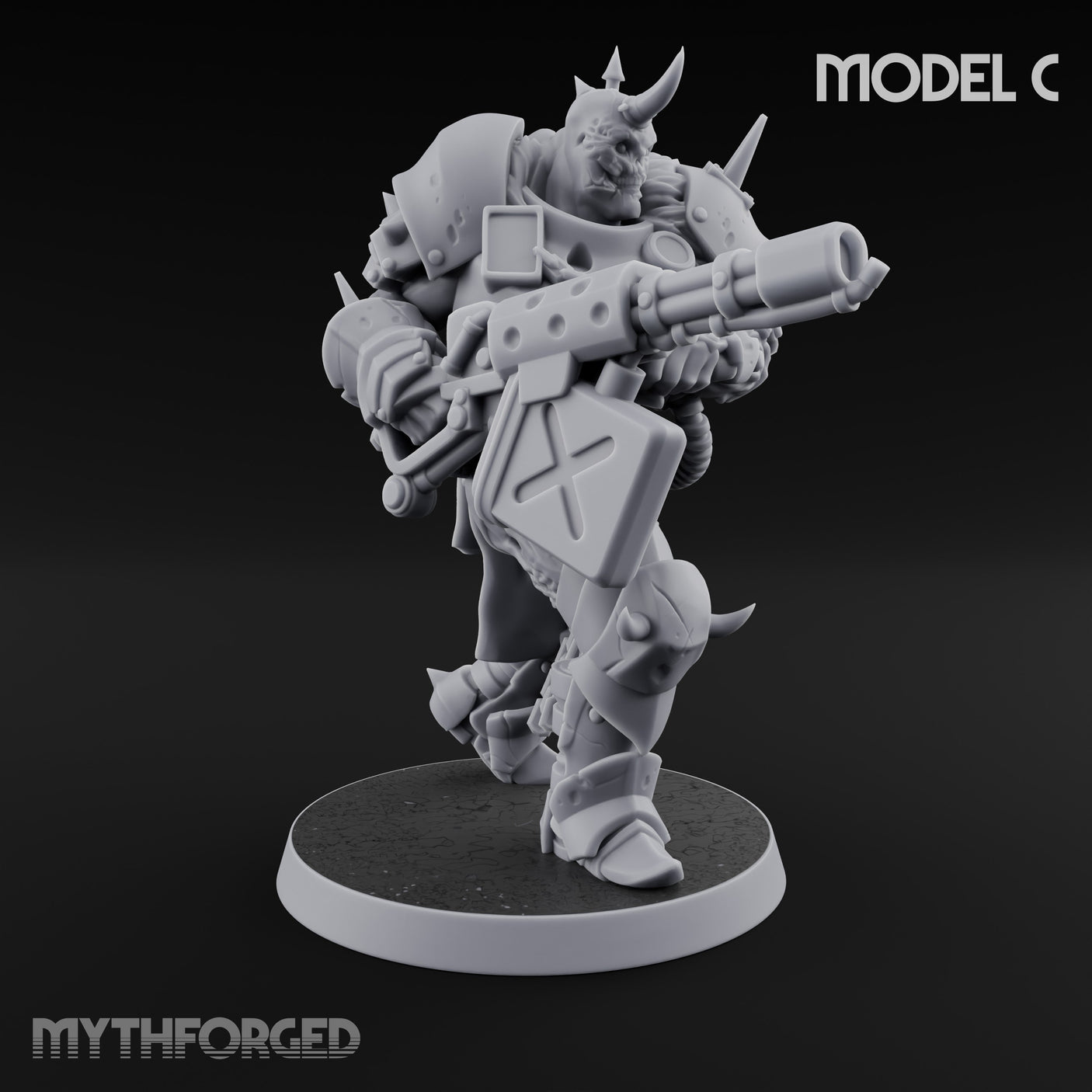 Heavy Weapon Toting Anointed Gunner C Miniature for Dungeons and Dragons, Pathfinder or other TTRPGs