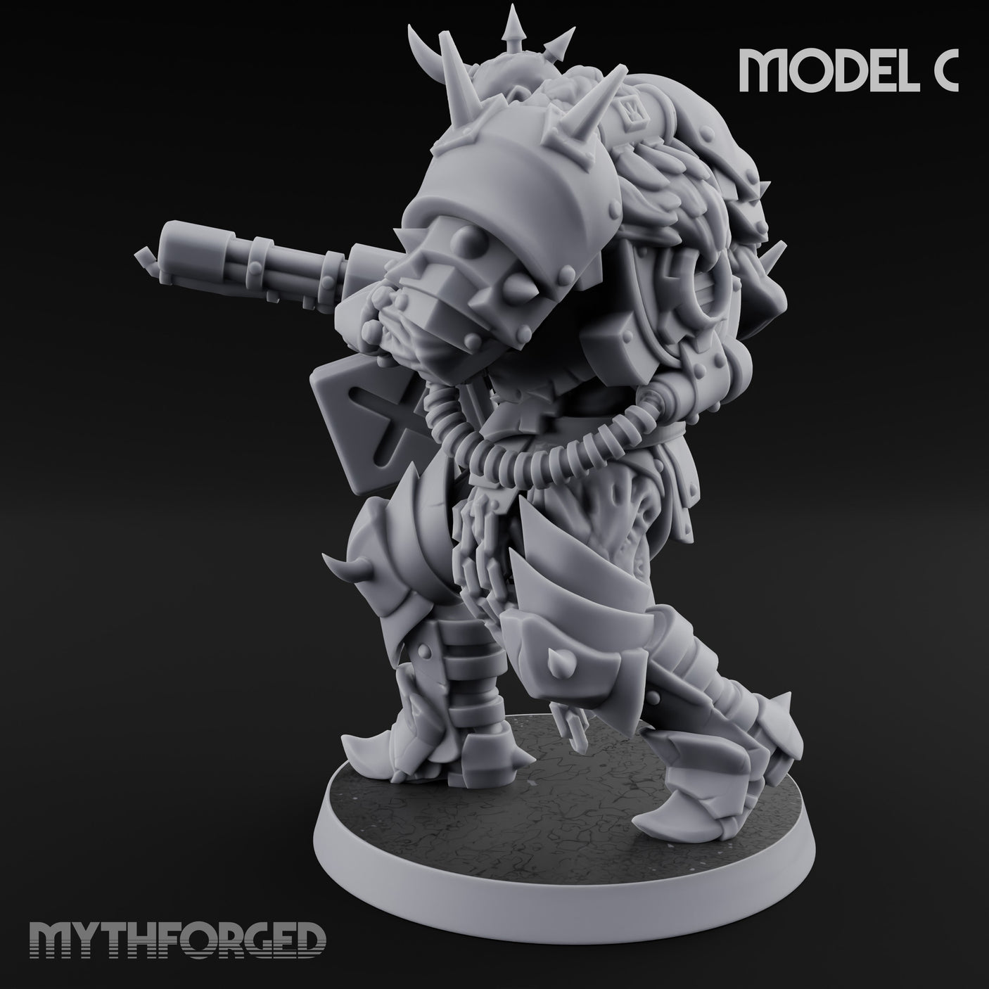 Heavy Weapon Toting Anointed Gunner C Miniature for Dungeons and Dragons, Pathfinder or other TTRPGs