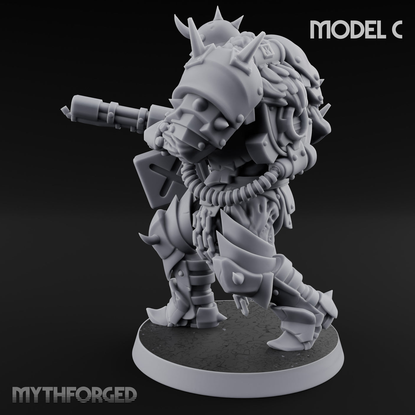 Heavy Weapon Toting Anointed Gunner C Miniature for Dungeons and Dragons, Pathfinder or other TTRPGs