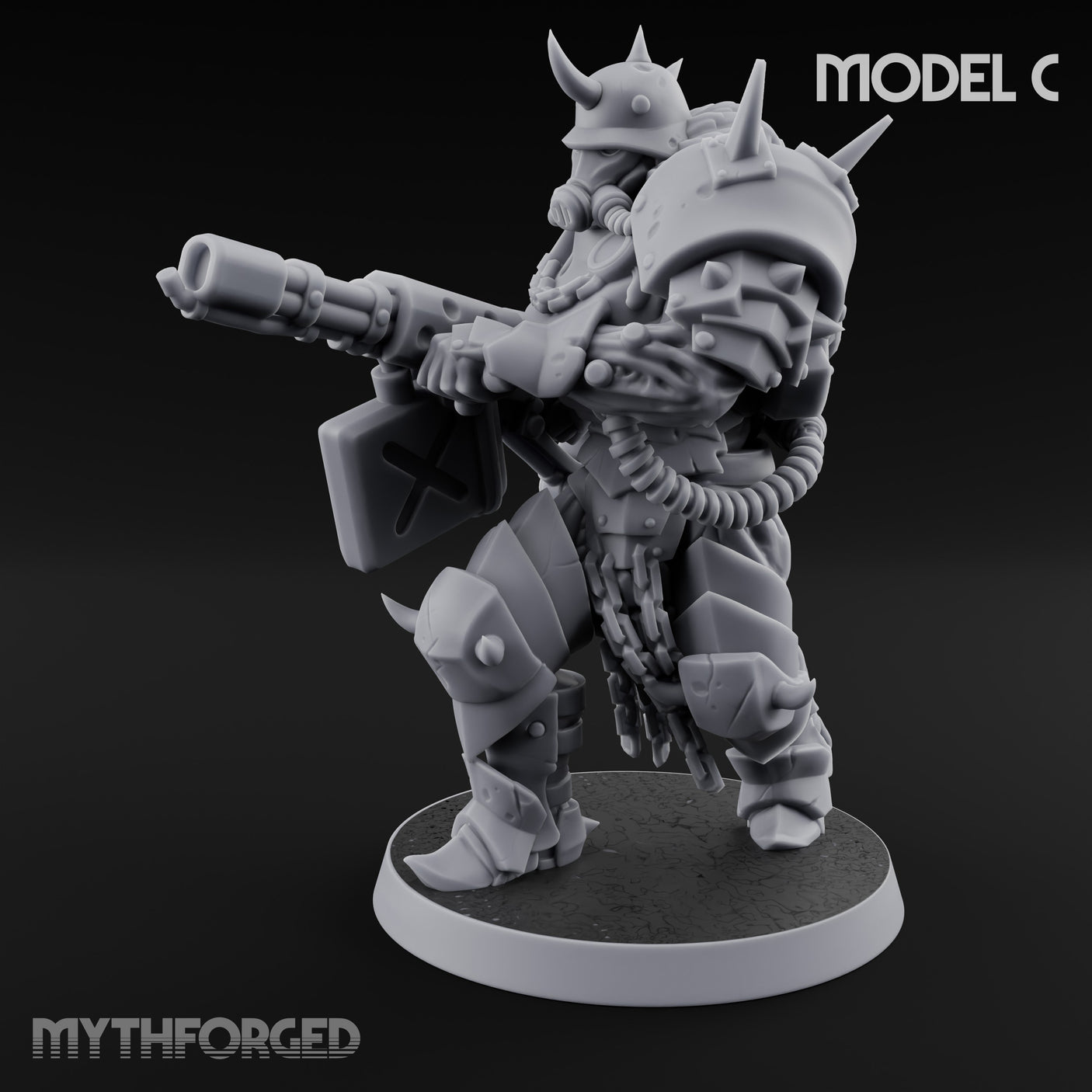 Heavy Weapon Toting Anointed Gunner C Miniature for Dungeons and Dragons, Pathfinder or other TTRPGs