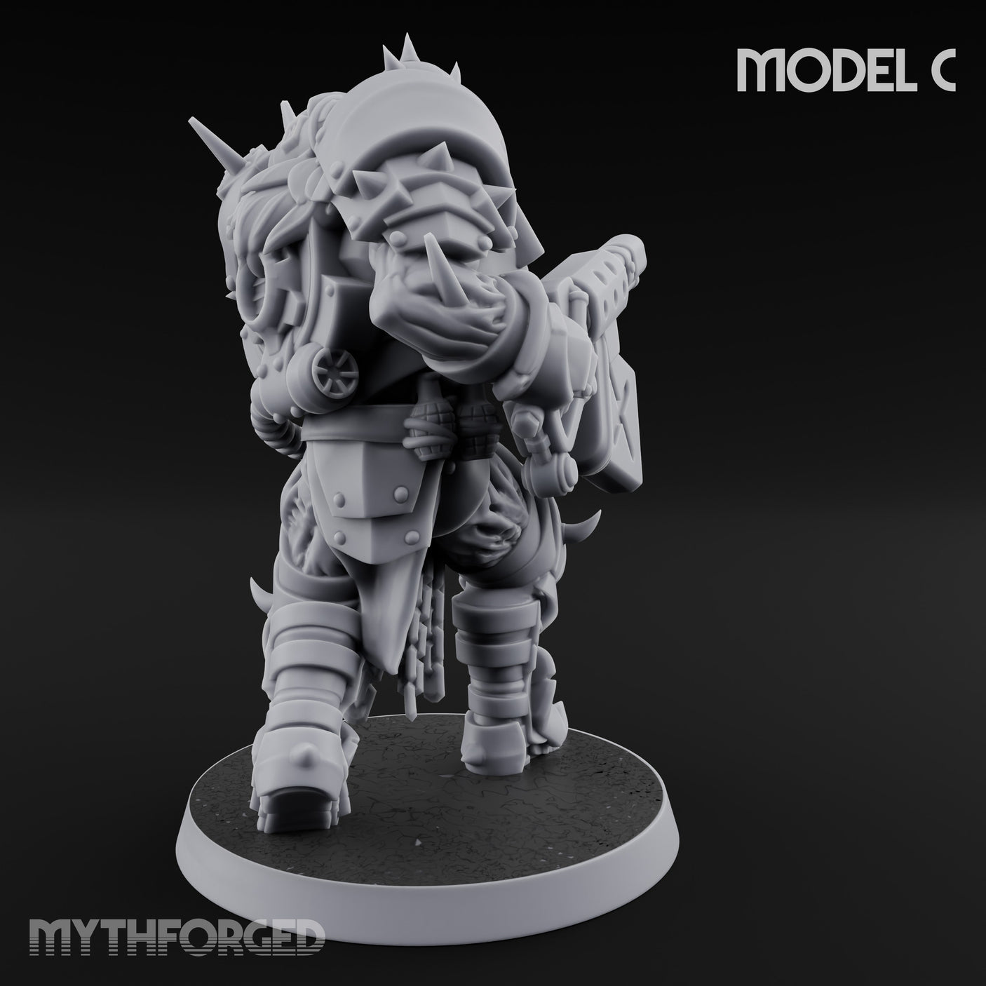 Heavy Weapon Toting Anointed Gunner C Miniature for Dungeons and Dragons, Pathfinder or other TTRPGs