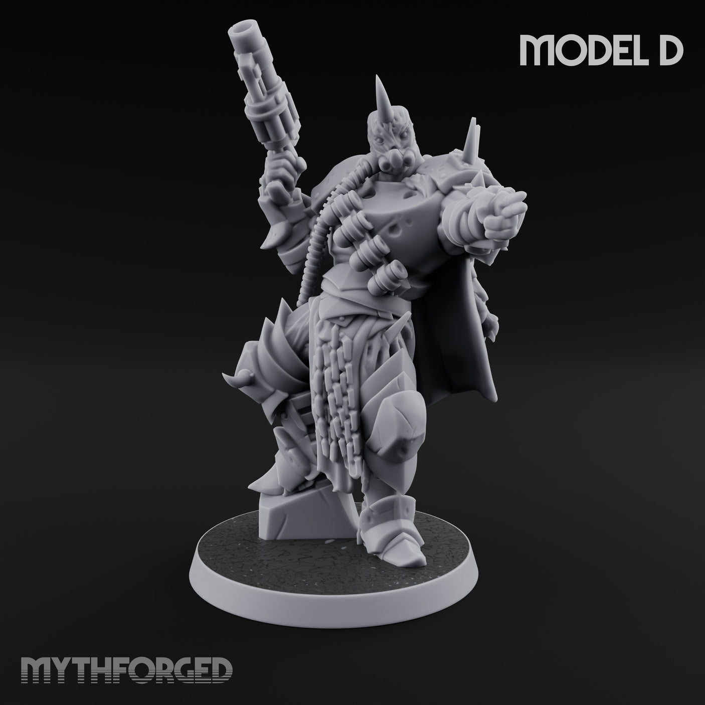 Heavy Weapon Toting Anointed Gunner D Miniature for Dungeons and Dragons, Pathfinder or other TTRPGs