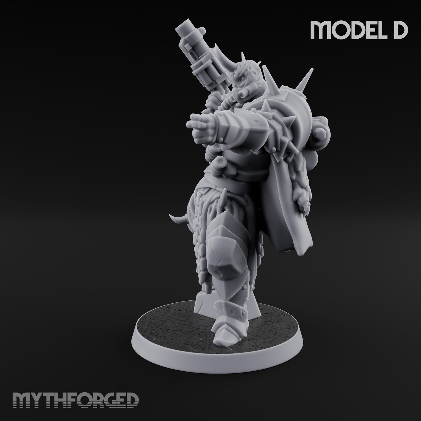 Heavy Weapon Toting Anointed Gunner D Miniature for Dungeons and Dragons, Pathfinder or other TTRPGs