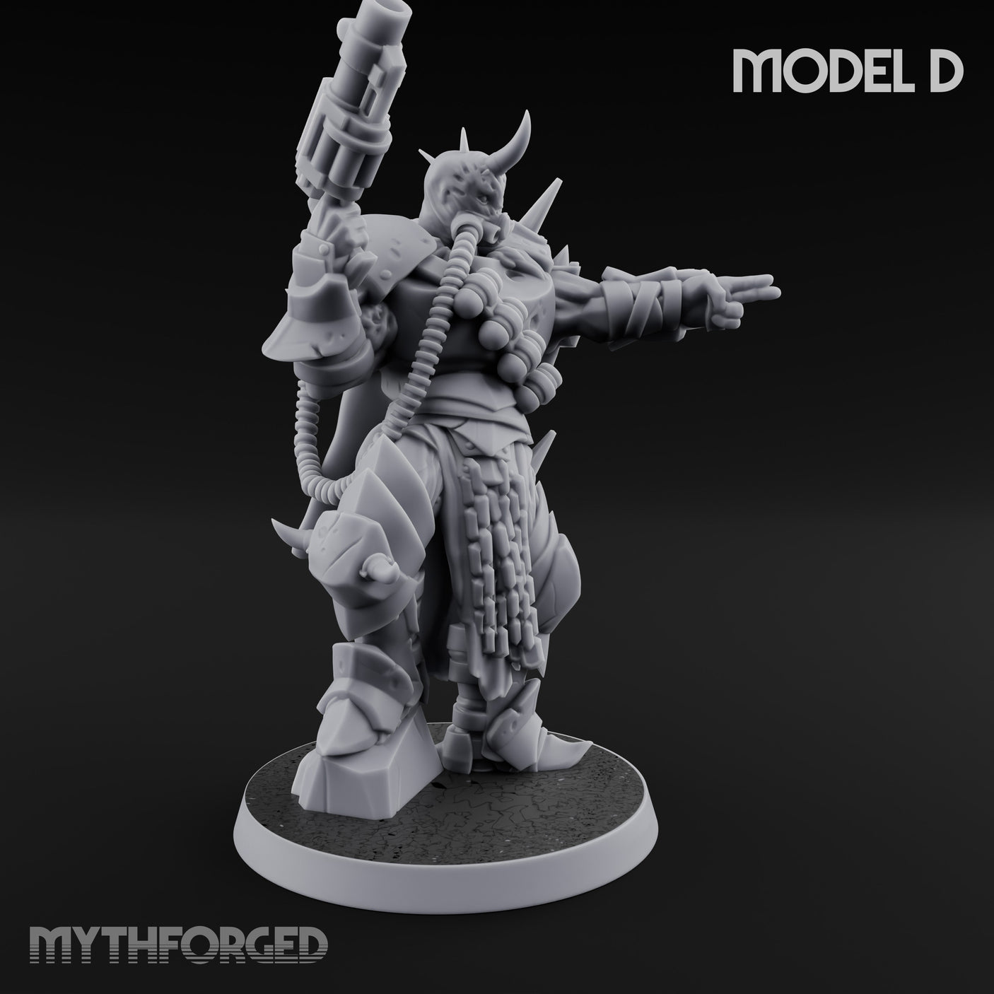 Heavy Weapon Toting Anointed Gunner D Miniature for Dungeons and Dragons, Pathfinder or other TTRPGs
