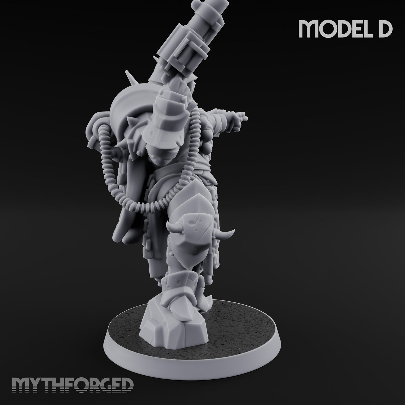 Heavy Weapon Toting Anointed Gunner D Miniature for Dungeons and Dragons, Pathfinder or other TTRPGs