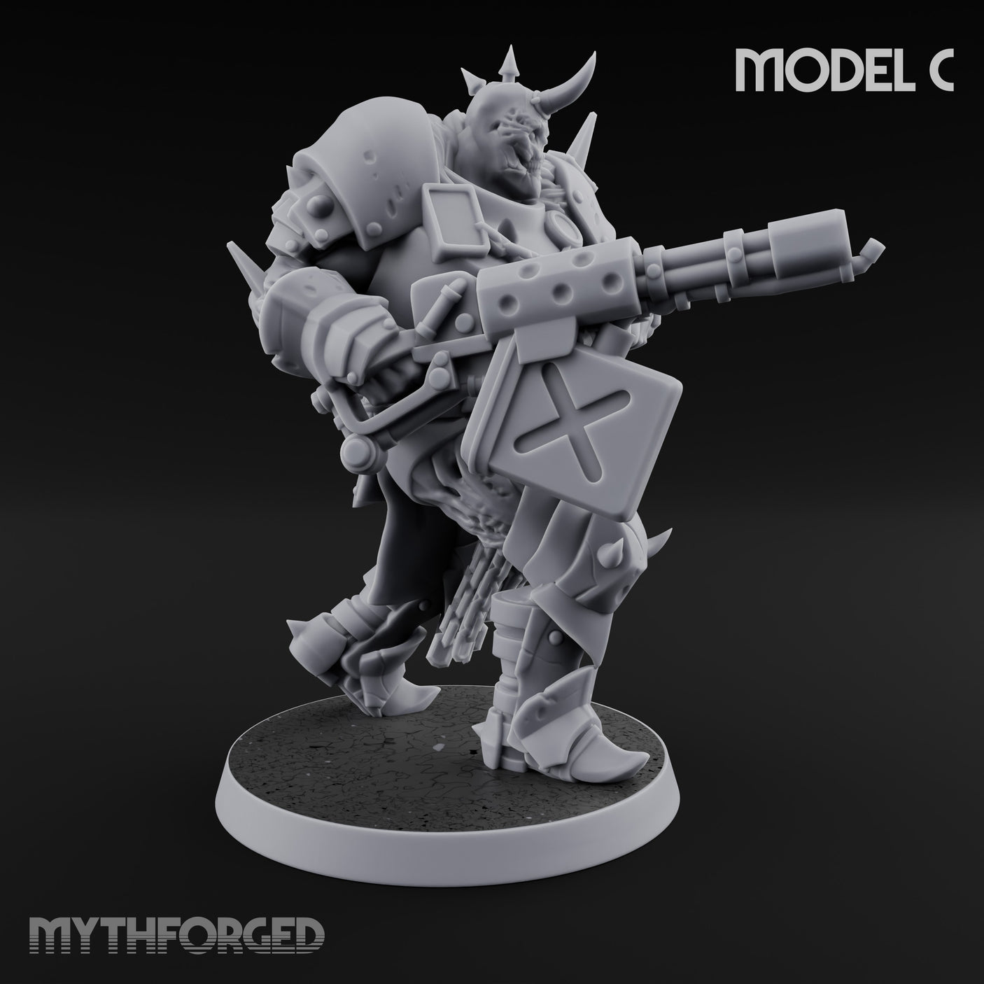 Heavy Weapon Toting Anointed Gunners Miniature for Dungeons and Dragons, Pathfinder or other TTRPGs