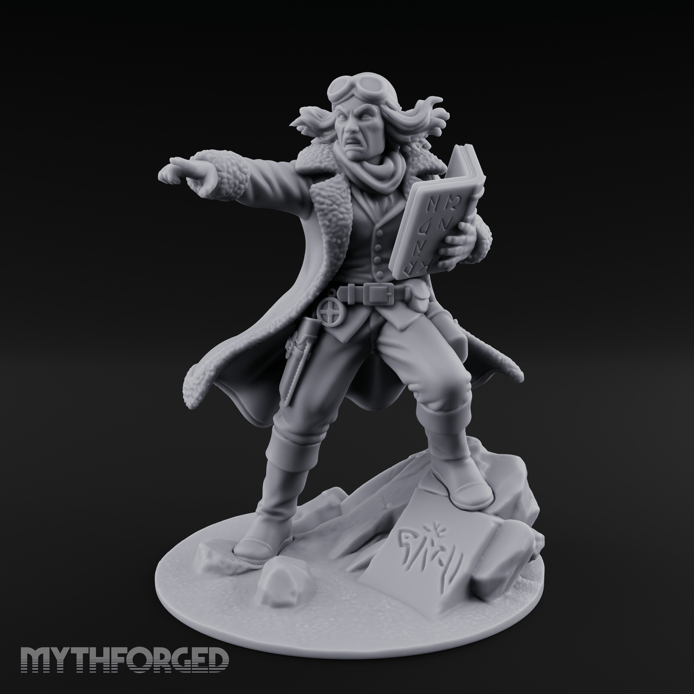 Arm Outstretched Proclamation Human Investigator Miniature for Dungeons and Dragons, Pathfinder or other TTRPGs