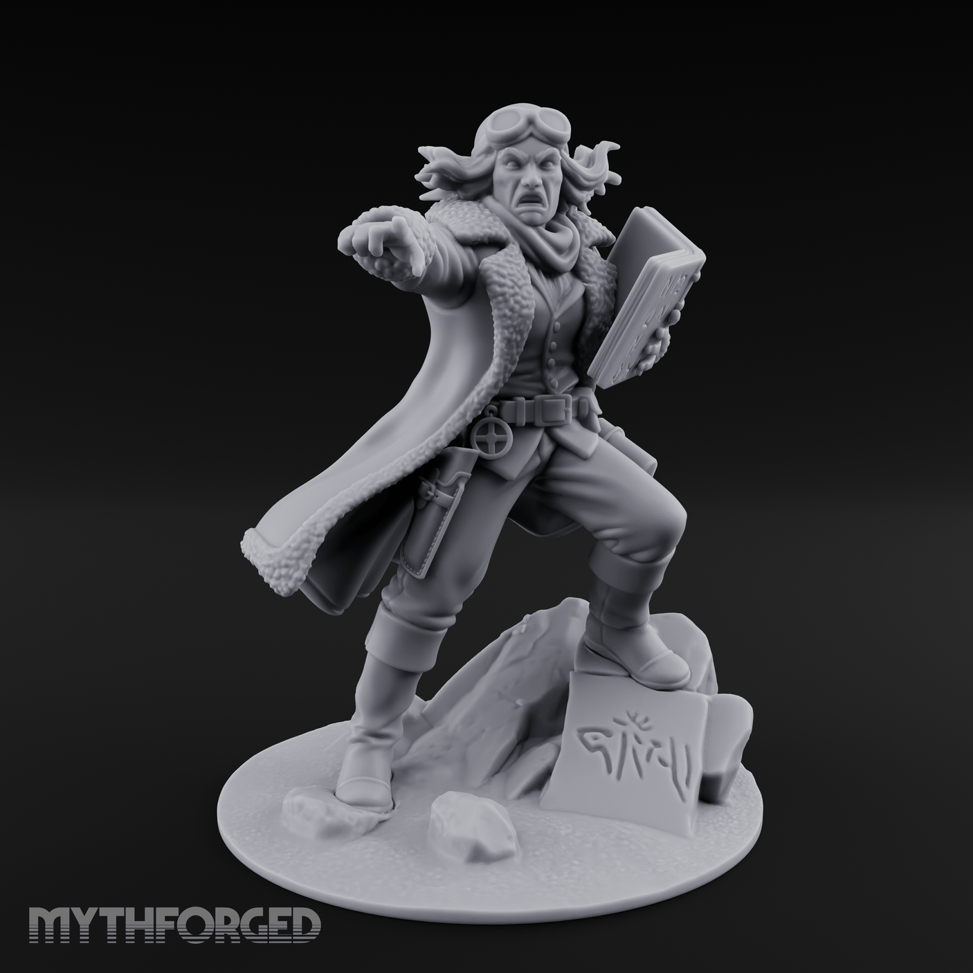Arm Outstretched Proclamation Human Investigator Miniature for Dungeons and Dragons, Pathfinder or other TTRPGs