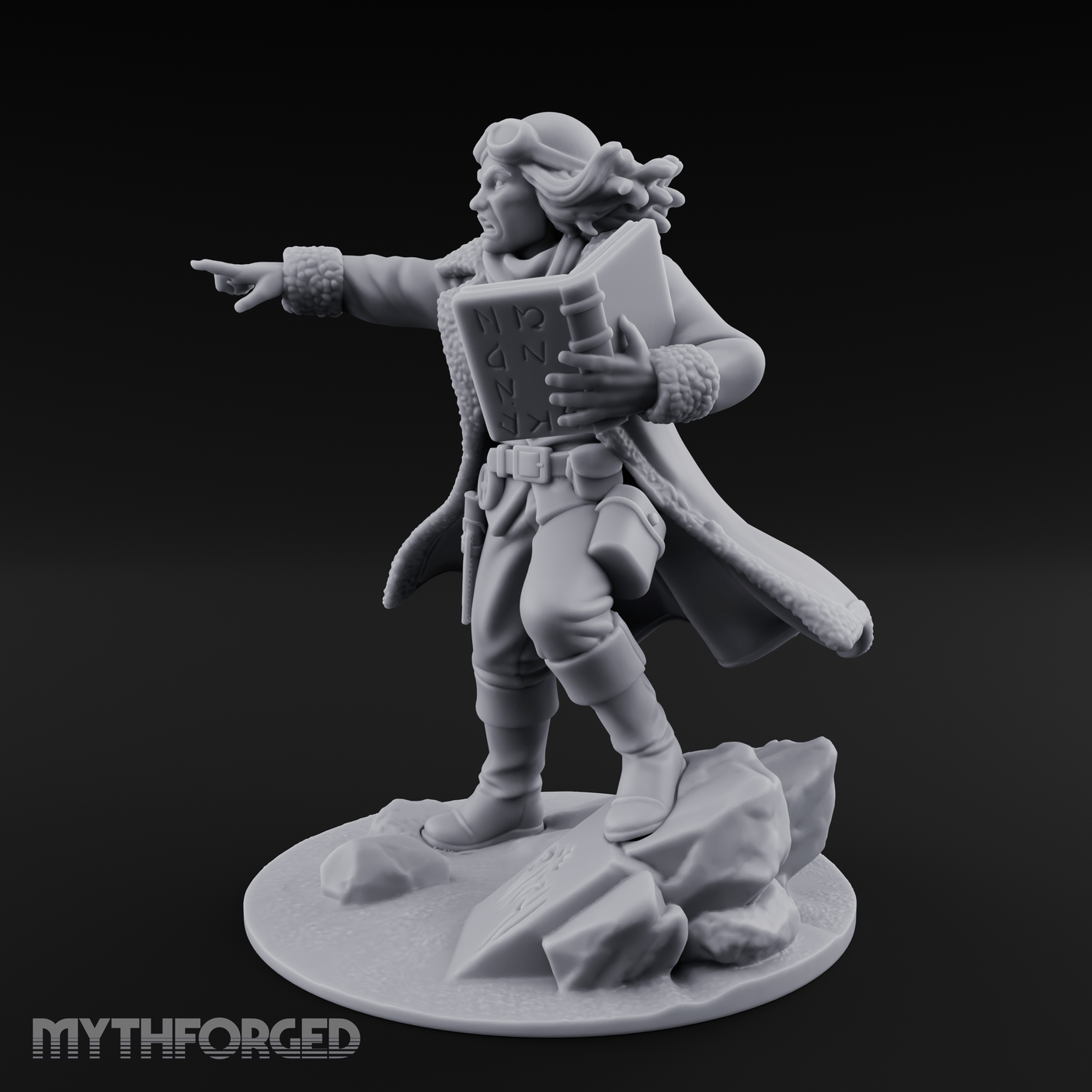 Arm Outstretched Proclamation Human Investigator Miniature for Dungeons and Dragons, Pathfinder or other TTRPGs