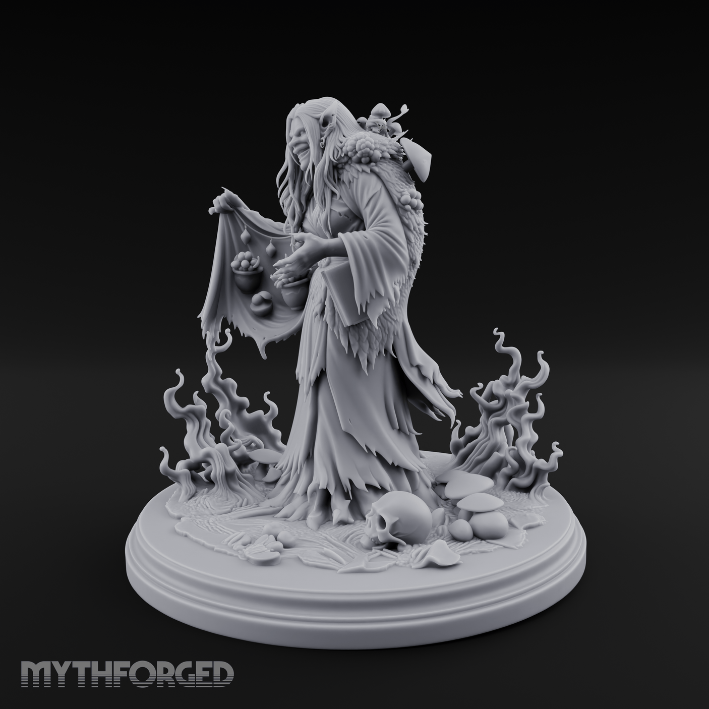 Cradling The Cursed Hag Miniature for Dungeons and Dragons, Pathfinder or other TTRPGs