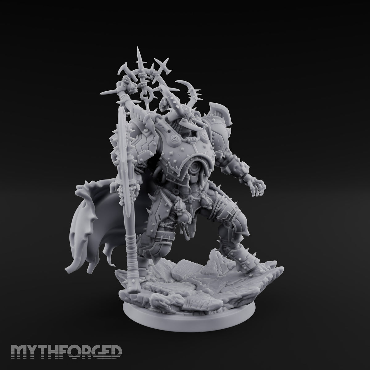 Crowned in Barbed Halos Ogre Spiked-Armour Prince with Rune Axe