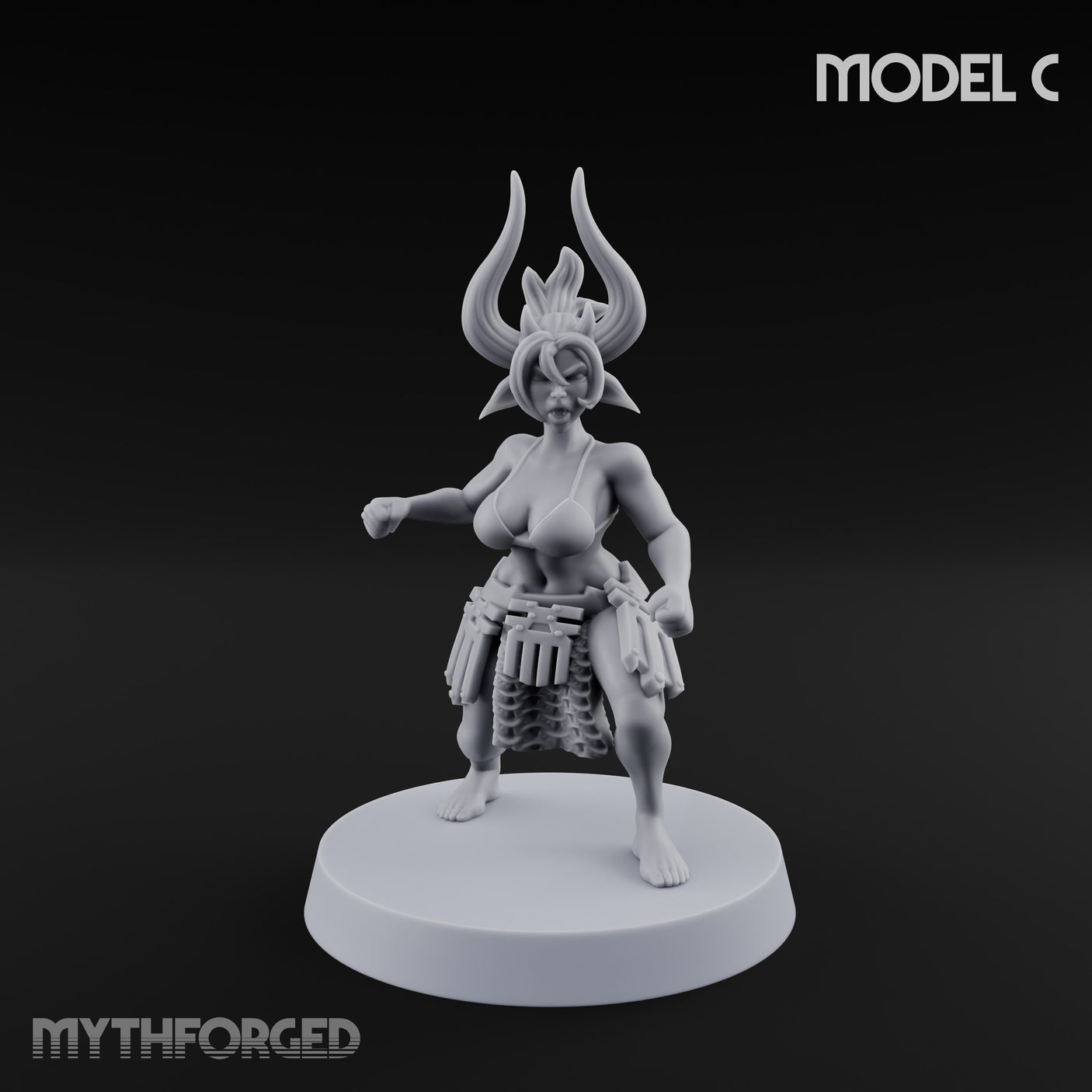 Hell Raising Demon Sorceress C Miniature for Dungeons and Dragons, Pathfinder or other TTRPGs
