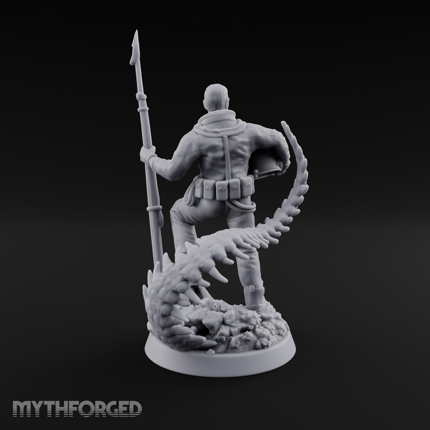 Helmet Tucked Human Deep Sea Diver Miniature for Dungeons and Dragons, Pathfinder or other TTRPGs