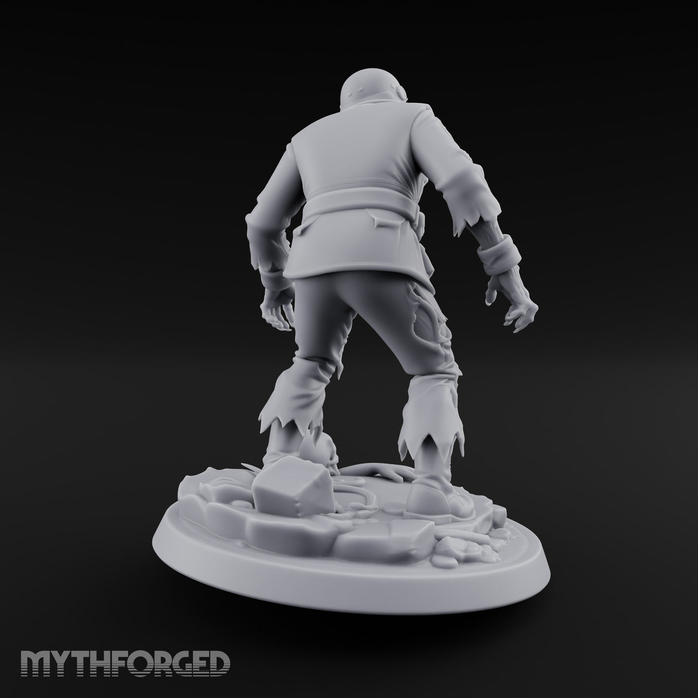 Helmet Wearing Claws Outstretched Zombie Soldier Miniature for Dungeons and Dragons, Pathfinder or other TTRPGs