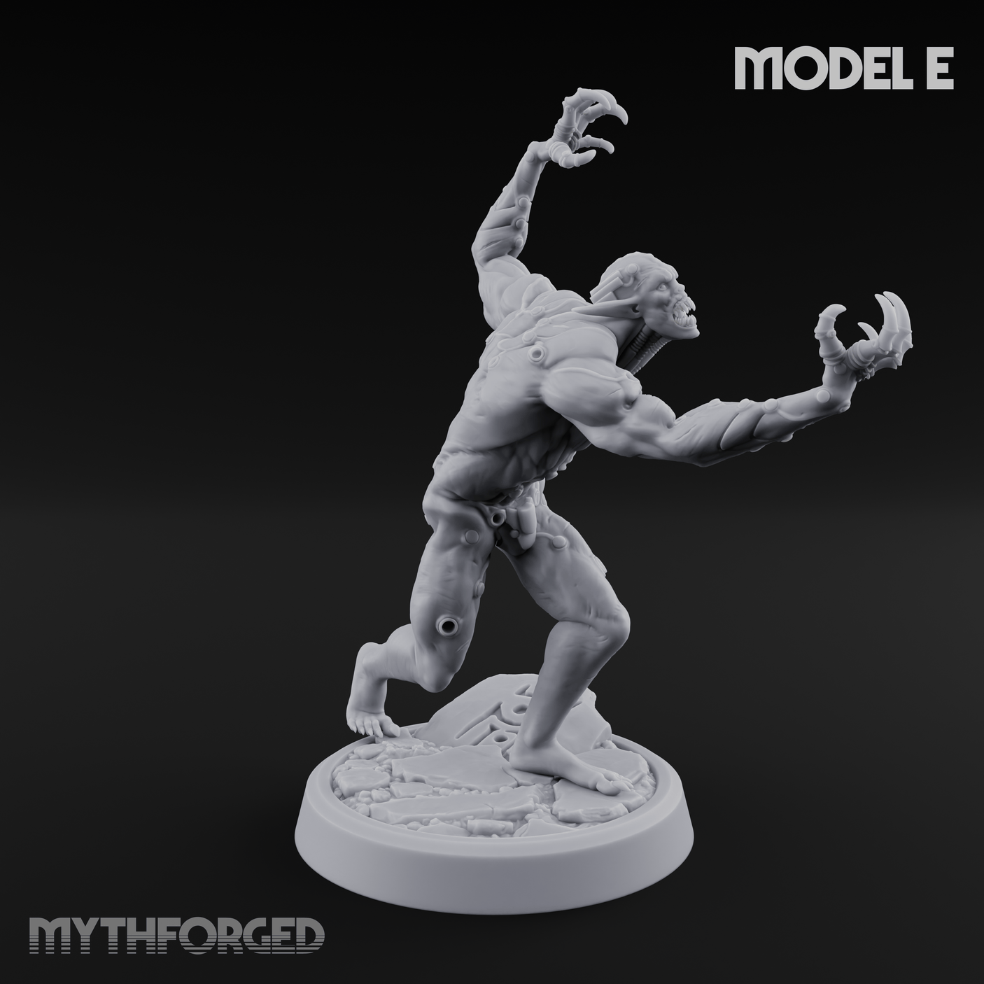 Claws Splayed Roaring Corpse Fleet Brutes E Miniature for Dungeons and Dragons, Pathfinder or other TTRPGs