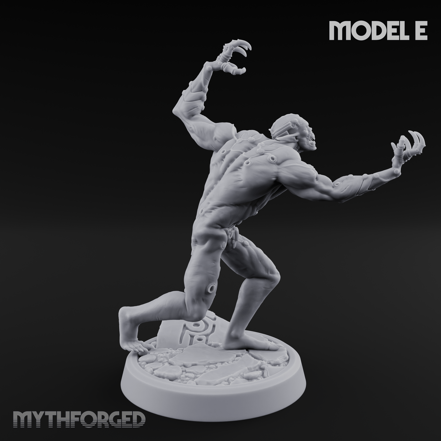 Claws Splayed Roaring Corpse Fleet Brutes E Miniature for Dungeons and Dragons, Pathfinder or other TTRPGs