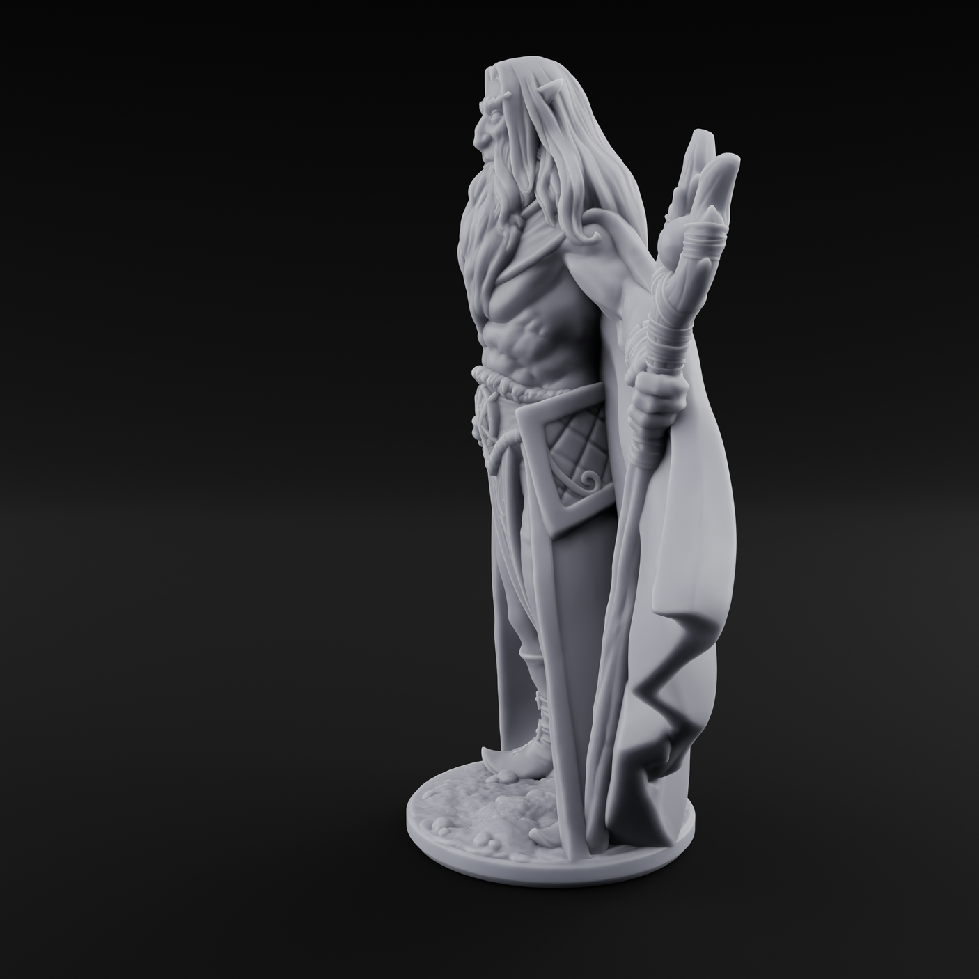 Bare Chested And Brooding Elf Mage Miniature for Dungeons and Dragons, Pathfinder or other TTRPGs