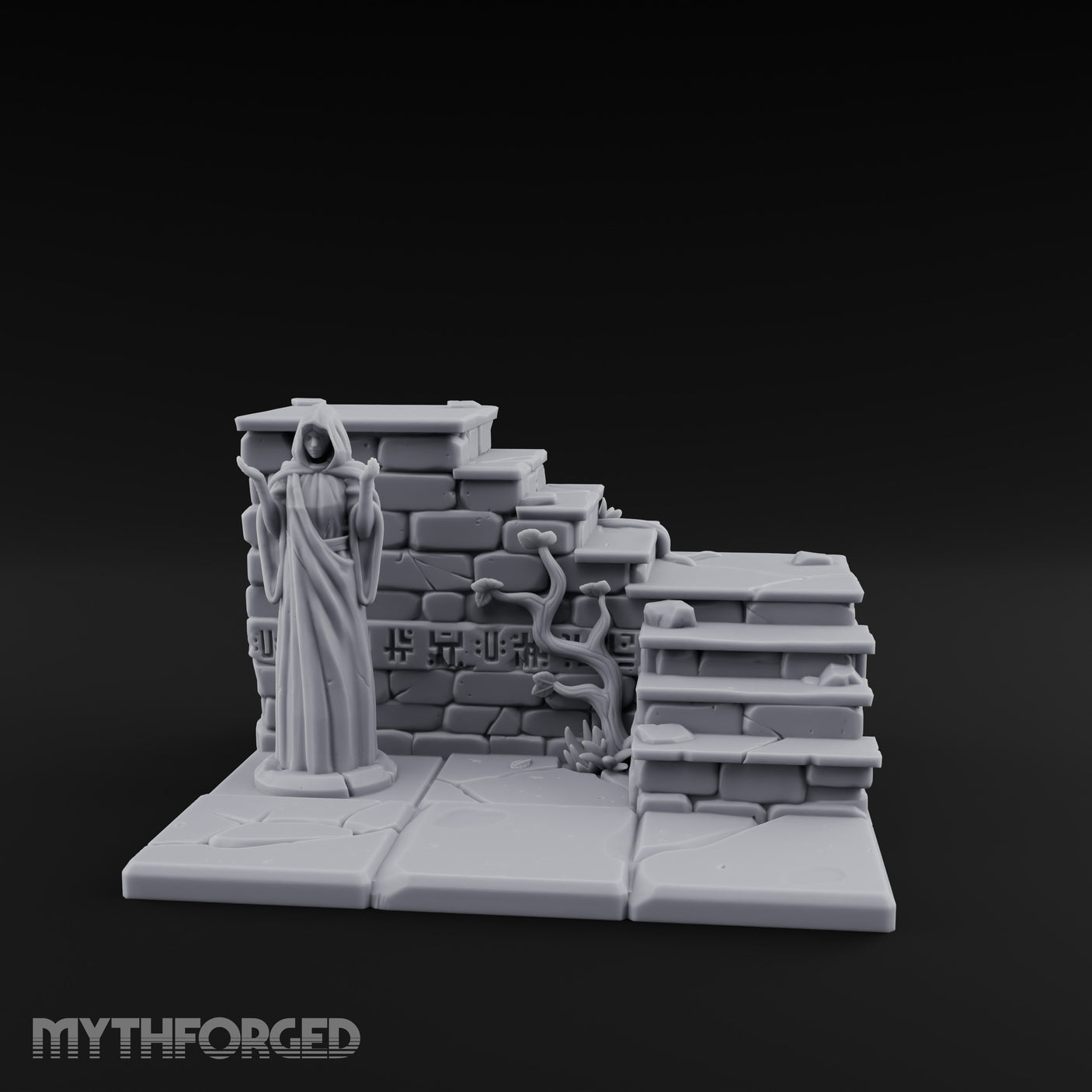 Hieroglyph-Etched Vine-Crept Stepped Pyramid Shrine Altar gallery 2