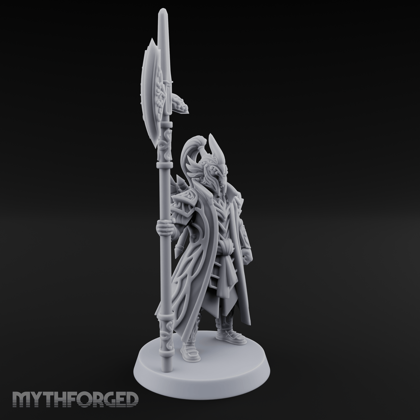 Spiked And Stalwart Elf Captain Miniature for Dungeons and Dragons, Pathfinder or other TTRPGs