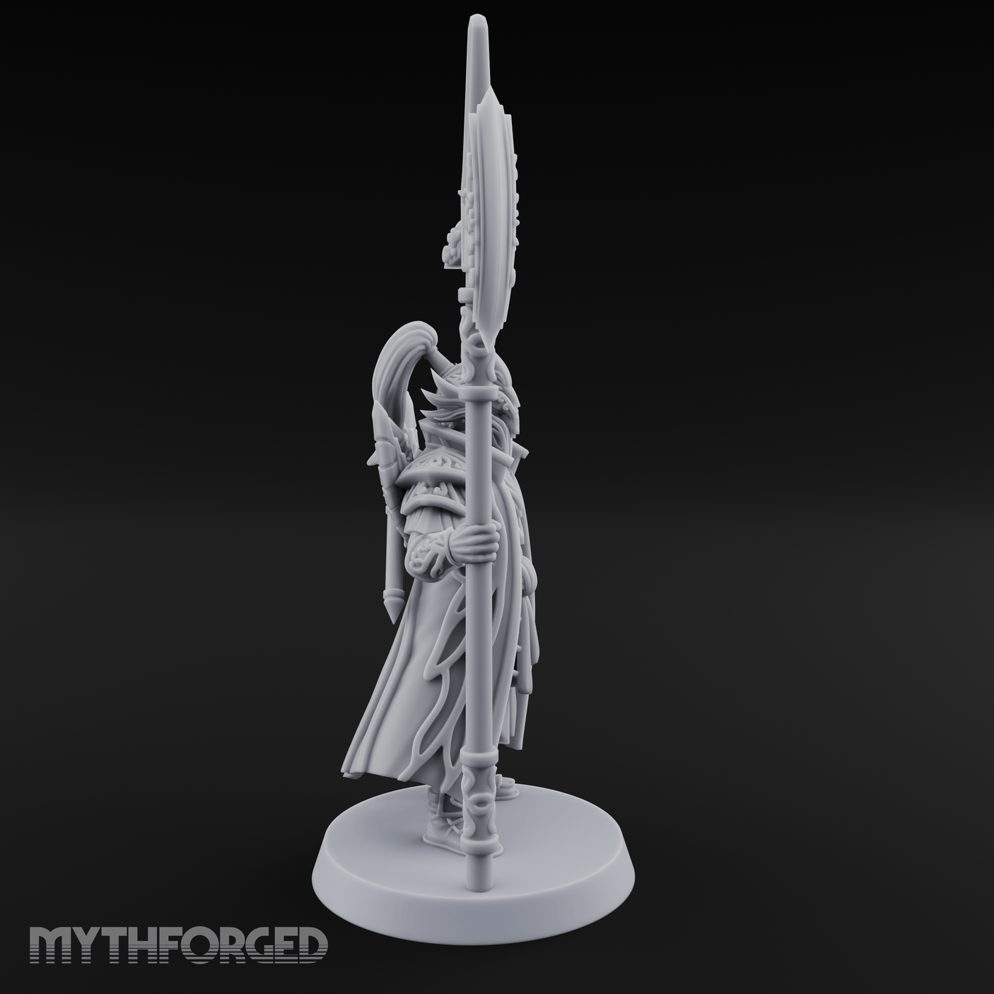 Spiked And Stalwart Elf Captain Miniature for Dungeons and Dragons, Pathfinder or other TTRPGs