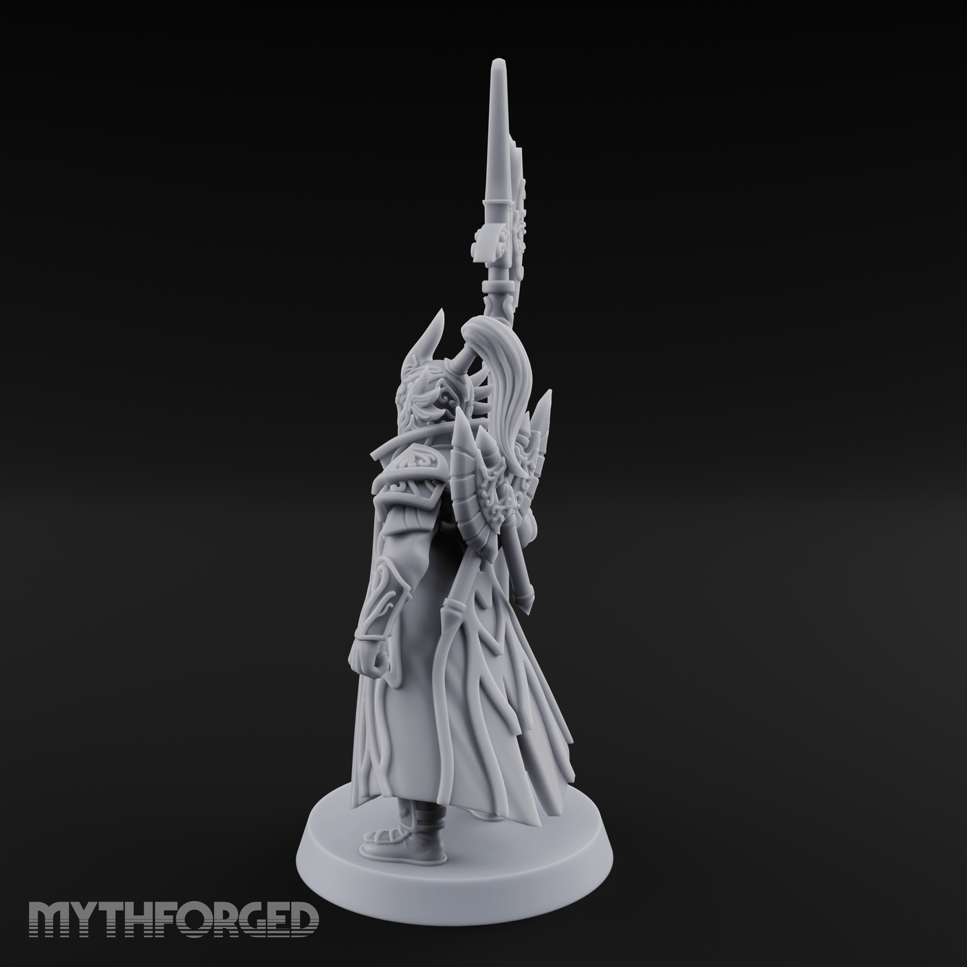 Spiked And Stalwart Elf Captain Miniature for Dungeons and Dragons, Pathfinder or other TTRPGs