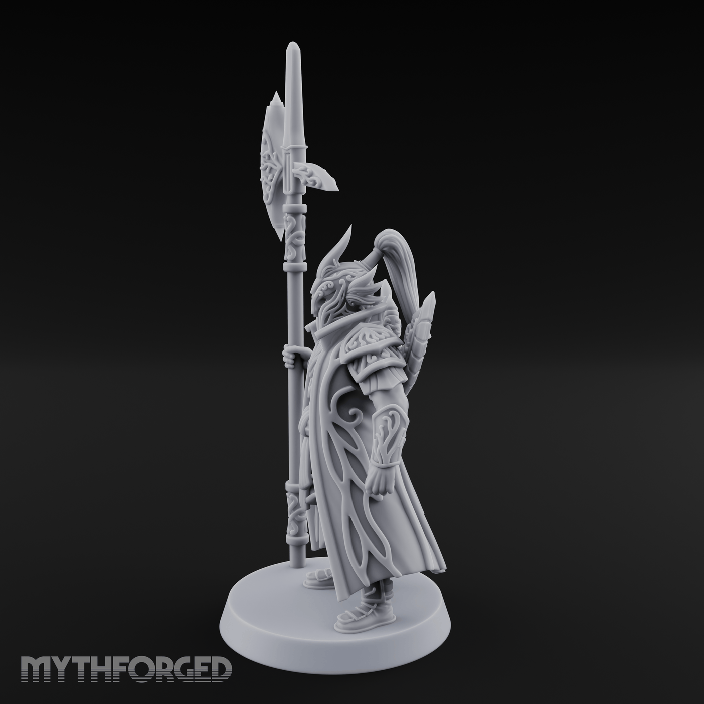 Spiked And Stalwart Elf Captain Miniature for Dungeons and Dragons, Pathfinder or other TTRPGs