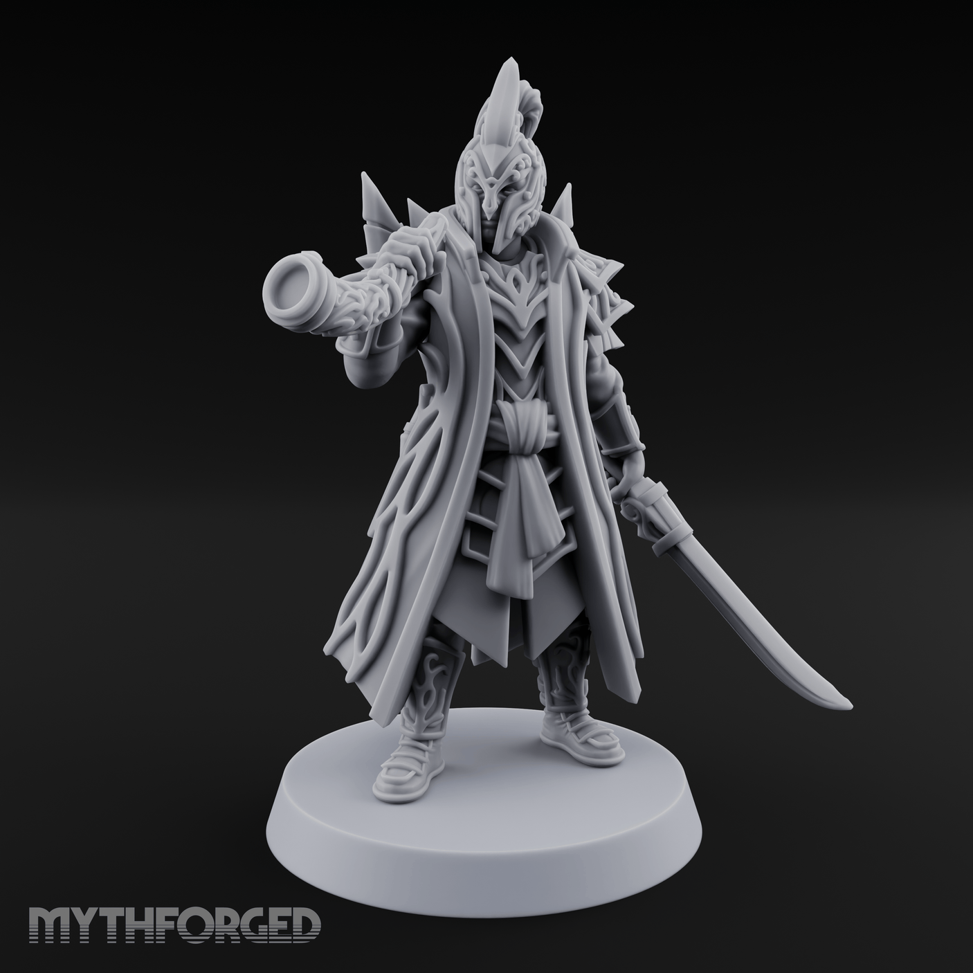 Blaring A Fanfare Elf Musician Miniature for Dungeons and Dragons, Pathfinder or other TTRPGs