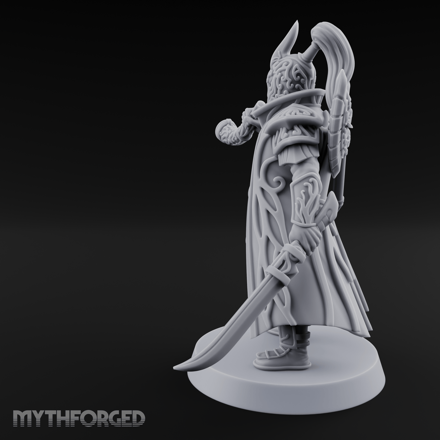 Blaring A Fanfare Elf Musician Miniature for Dungeons and Dragons, Pathfinder or other TTRPGs