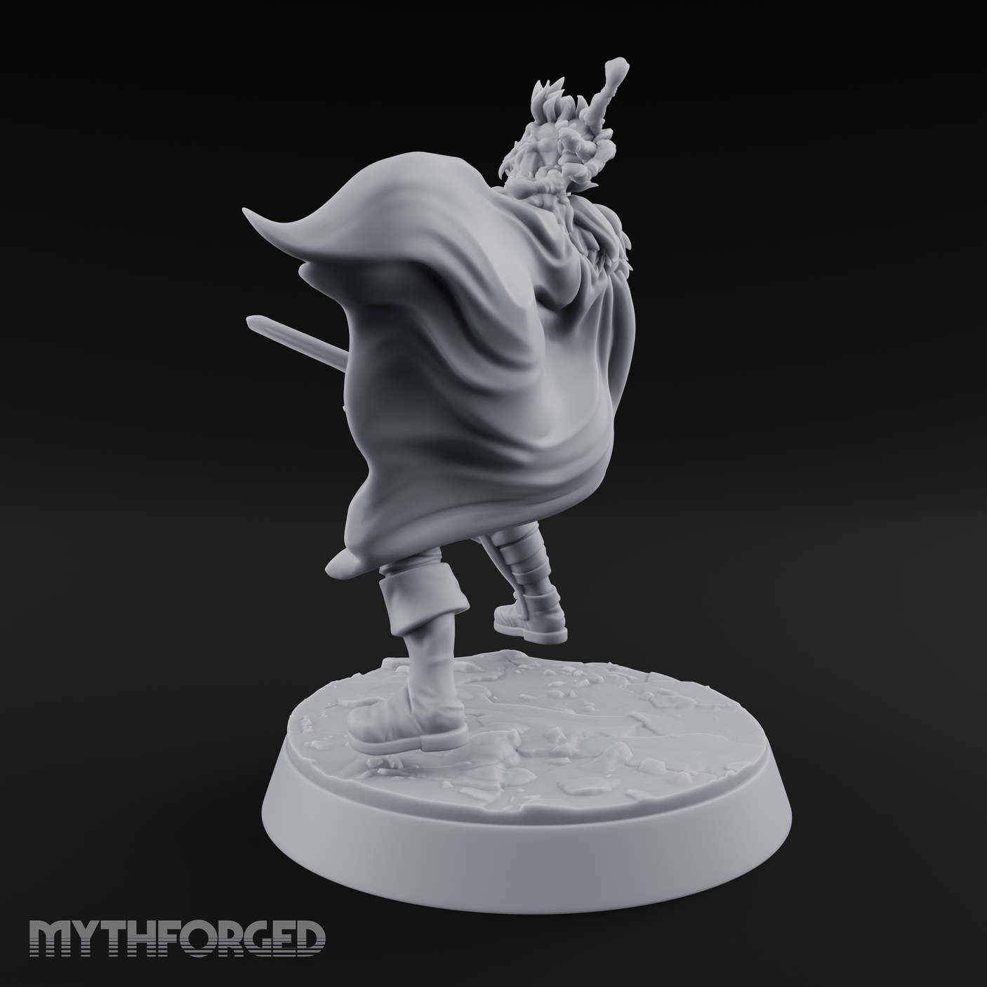 Cape Billowing Defiant Warlord Miniature for Dungeons and Dragons, Pathfinder or other TTRPGs