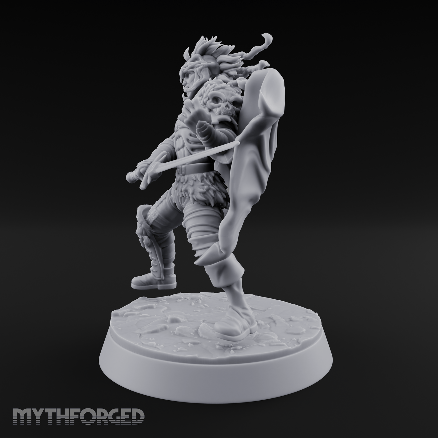 Cape Billowing Defiant Warlord Miniature for Dungeons and Dragons, Pathfinder or other TTRPGs