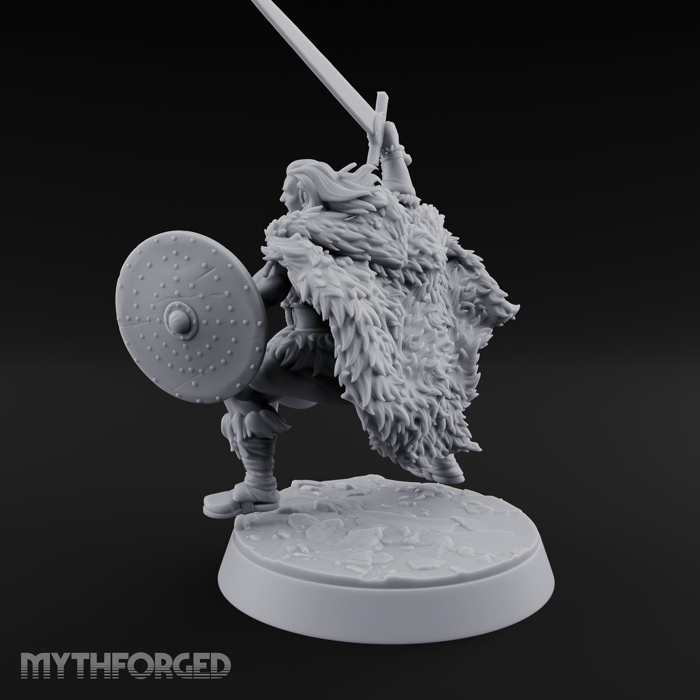Sword and Board Northman Fighter Miniature for Dungeons and Dragons, Pathfinder or other TTRPGs