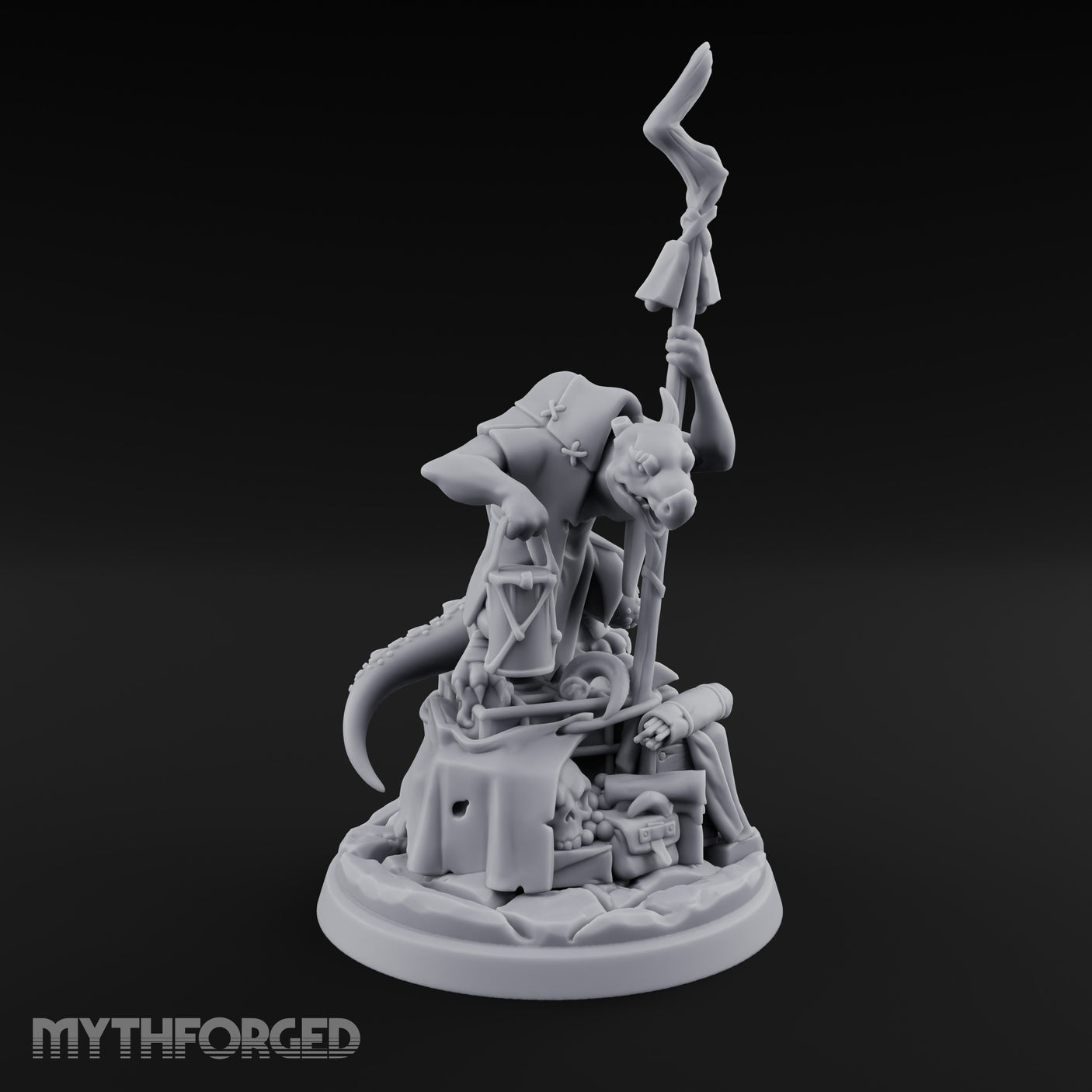 Hoarding Over Treasure Kobold Merchant Miniature for Dungeons and Dragons, Pathfinder or other TTRPGs