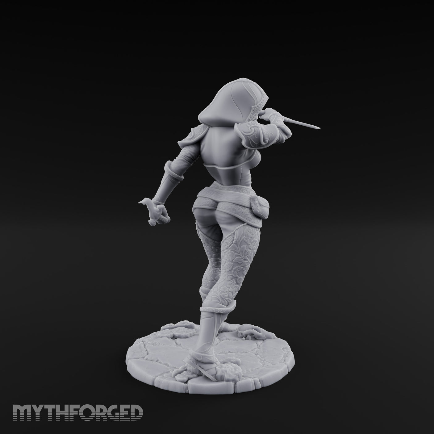 Hood Up Claws Striking Human Assassin Miniature for Dungeons and Dragons, Pathfinder or other TTRPGs