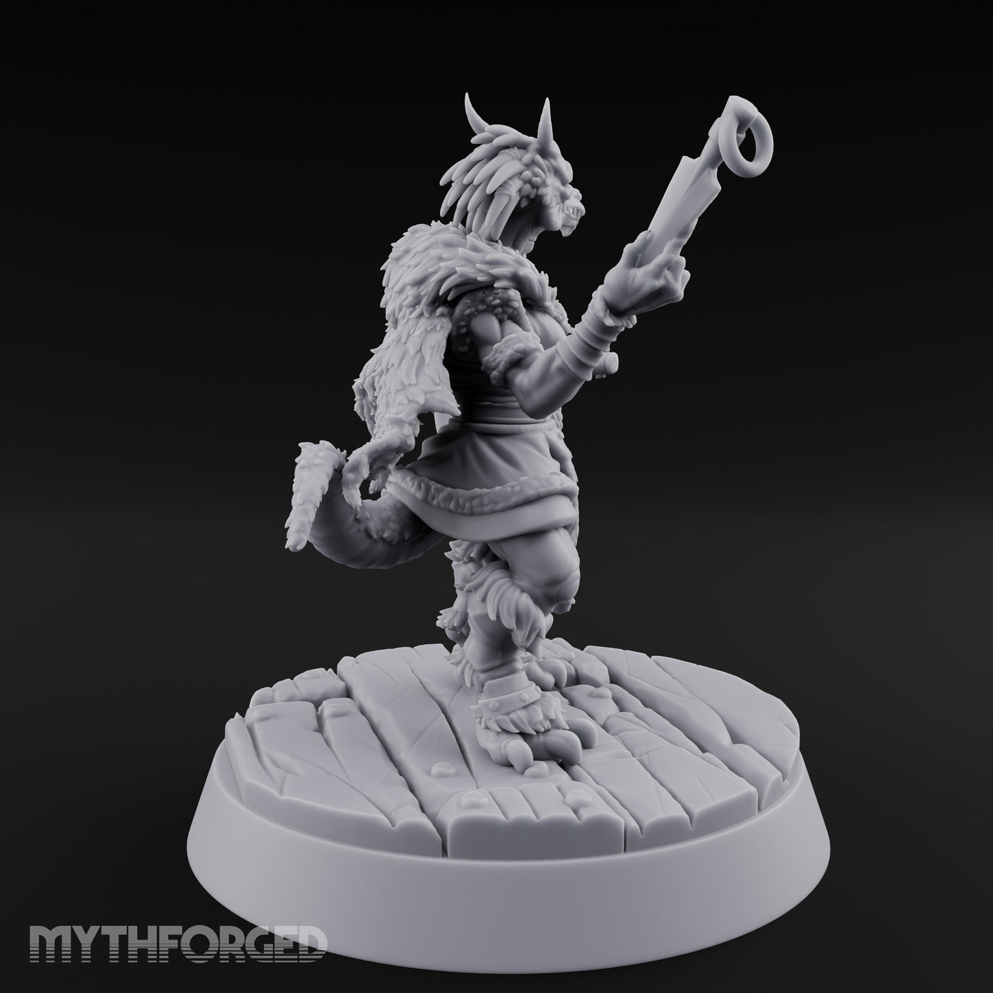 Hook And Rope Wielding Lizardfolk Climber Miniature for Dungeons and Dragons, Pathfinder or other TTRPGs