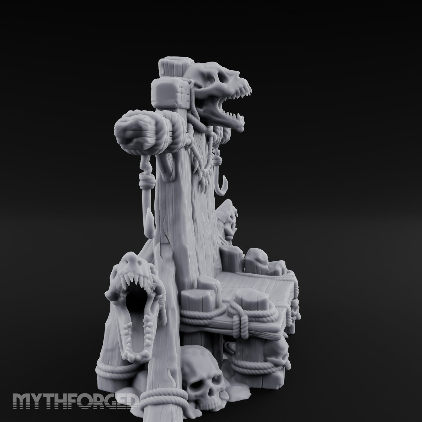 Hook-Hung Rune-Etched Idol Throne Altar Miniature for Dungeons and Dragons, Pathfinder or other TTRPGs