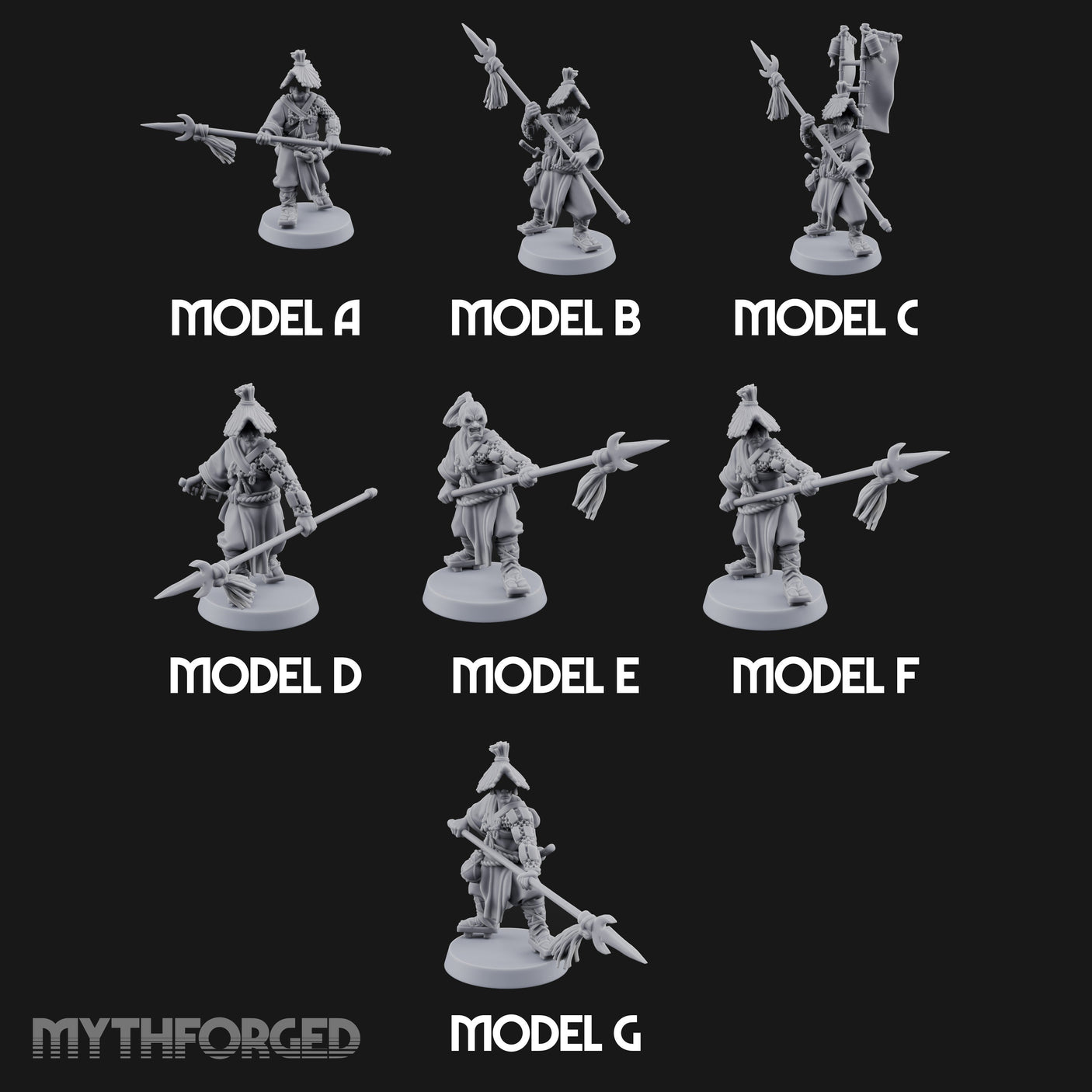 Horde Advancing Nomad Spearmen — Full Set