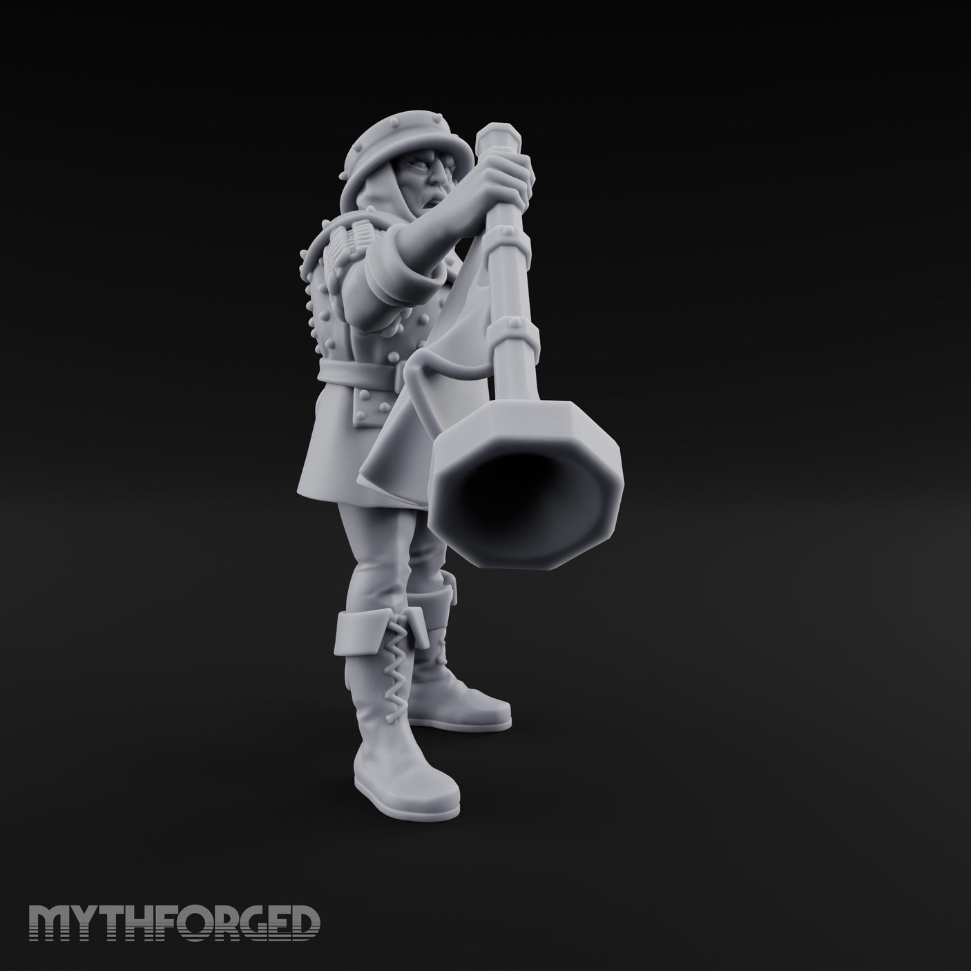 Horn Blaring Shouty Human Musician Miniature for Dungeons and Dragons, Pathfinder or other TTRPGs