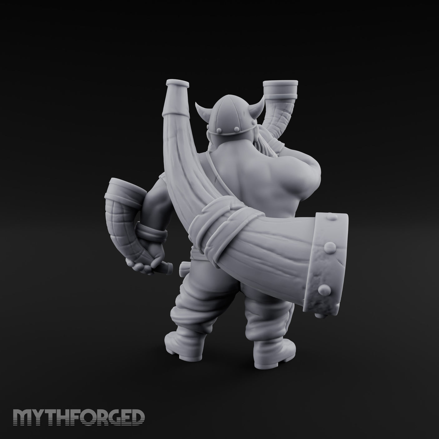 Horn Guzzling Dwarf Barbarian Miniature for Dungeons and Dragons, Pathfinder or other TTRPGs