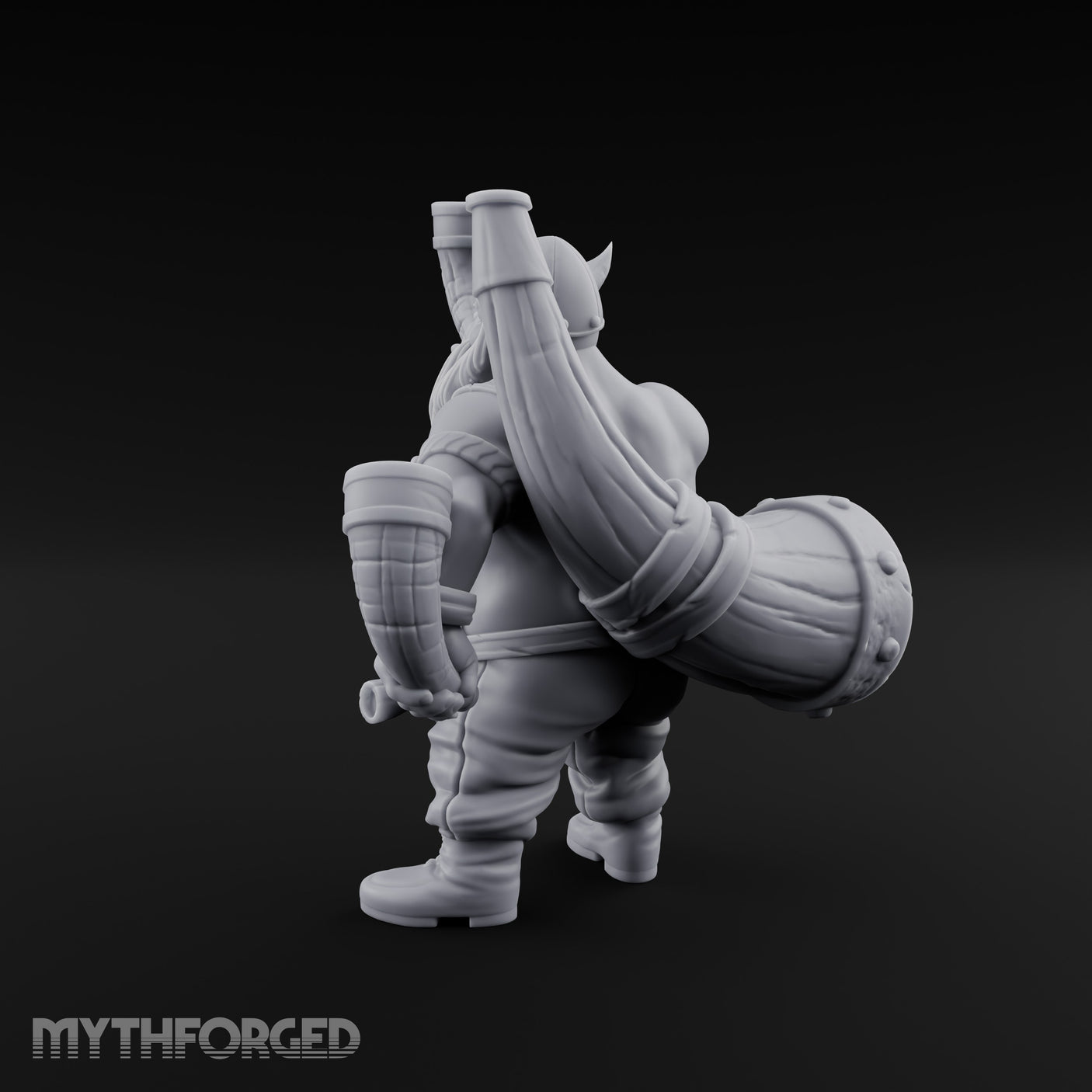 Horn Guzzling Dwarf Barbarian Miniature for Dungeons and Dragons, Pathfinder or other TTRPGs