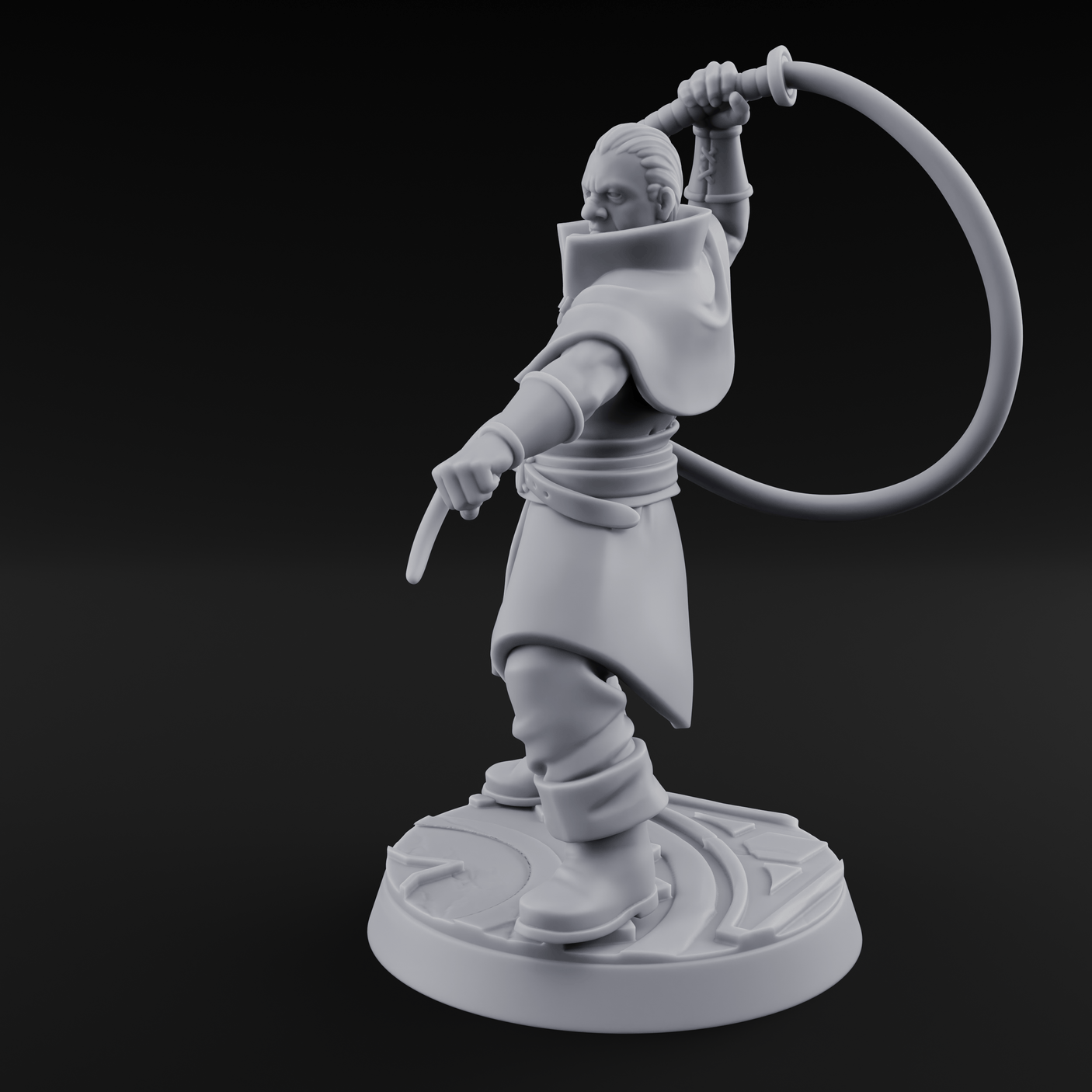 Whip Cracking Hound Master Miniature for Dungeons and Dragons, Pathfinder or other TTRPGs