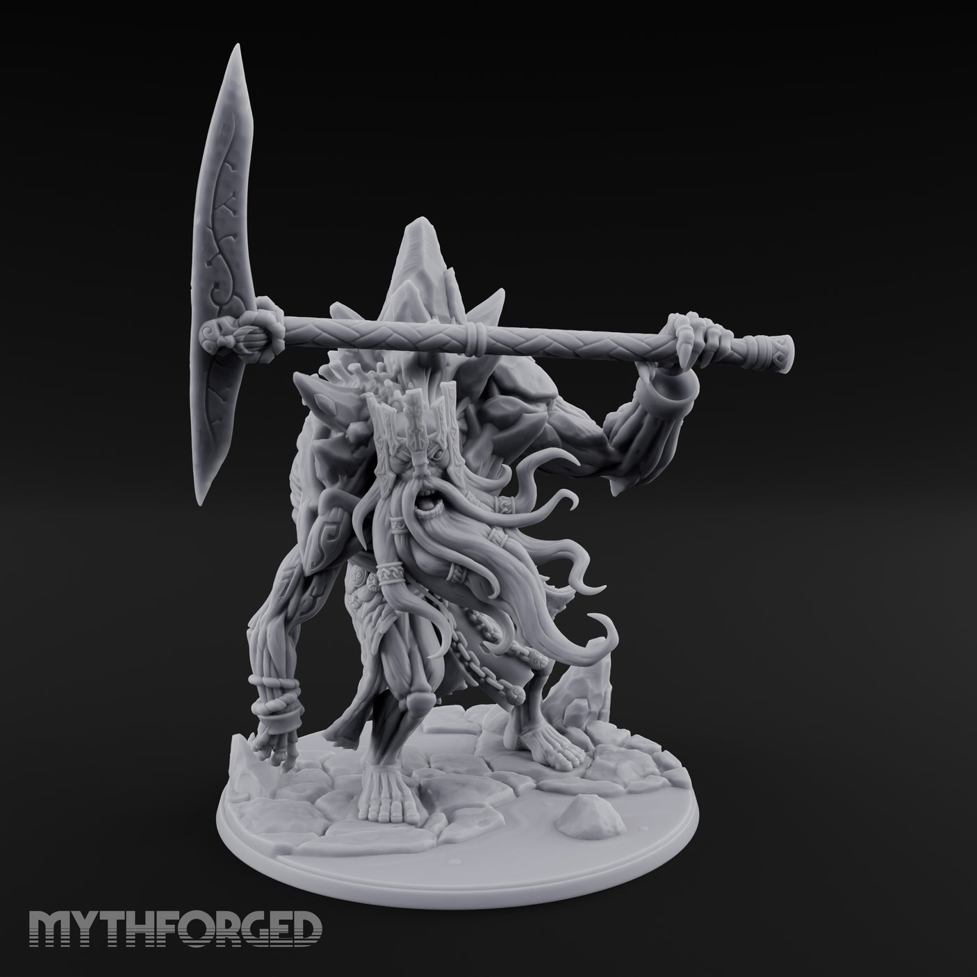 Axe Hoisting Undead Frost Giant Jarl Miniature for Dungeons and Dragons, Pathfinder or other TTRPGs