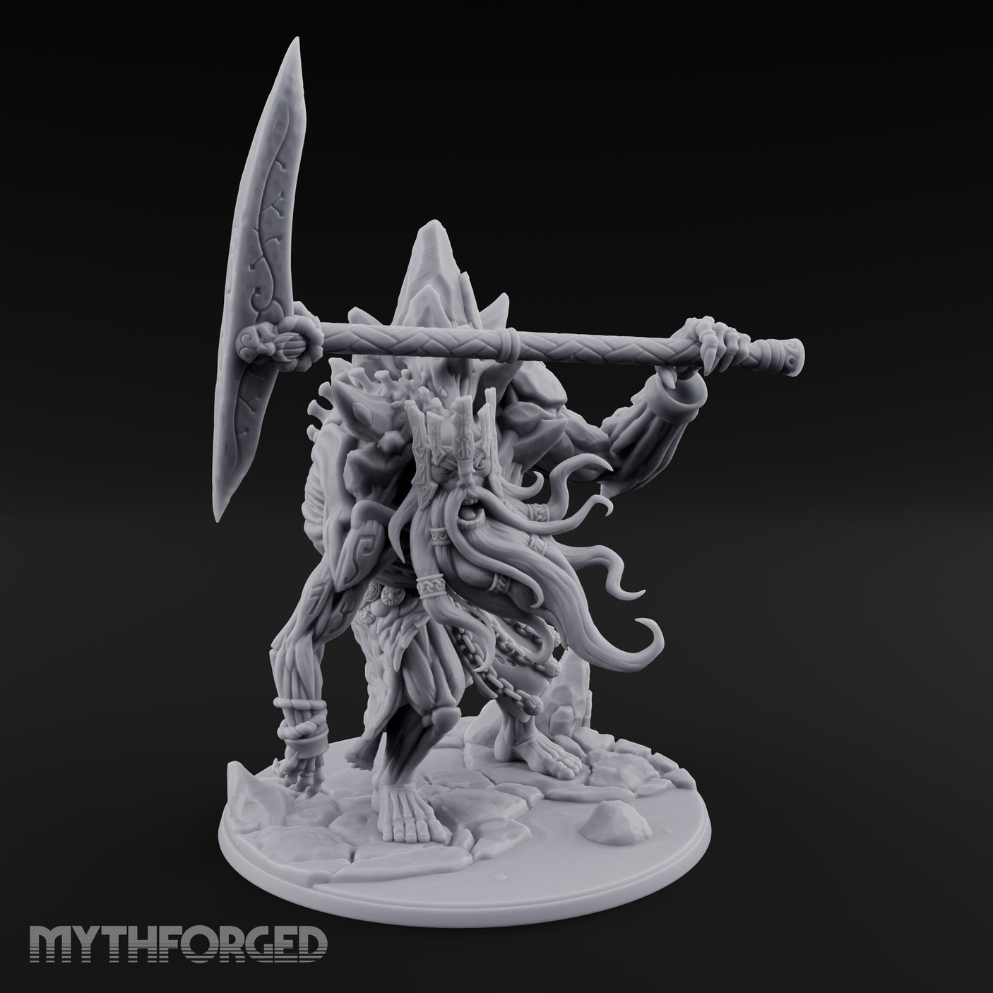 Axe Hoisting Undead Frost Giant Jarl Miniature for Dungeons and Dragons, Pathfinder or other TTRPGs