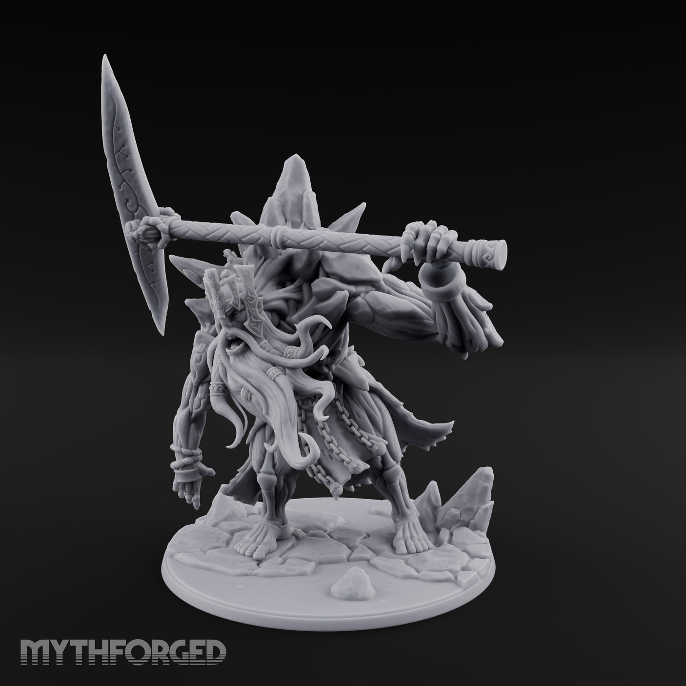 Axe Hoisting Undead Frost Giant Jarl Miniature for Dungeons and Dragons, Pathfinder or other TTRPGs