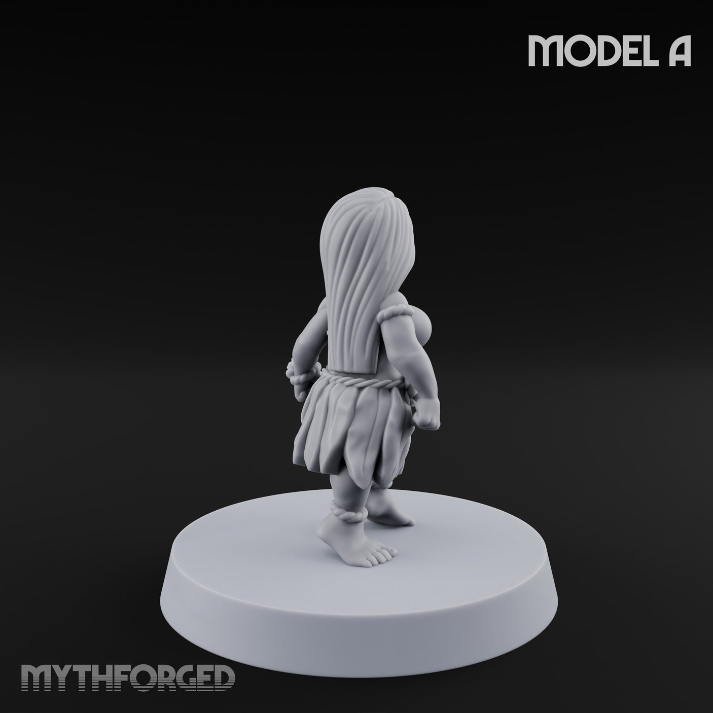 Hula Dancing Halfling Dancer A Miniature for Dungeons and Dragons, Pathfinder or other TTRPGs